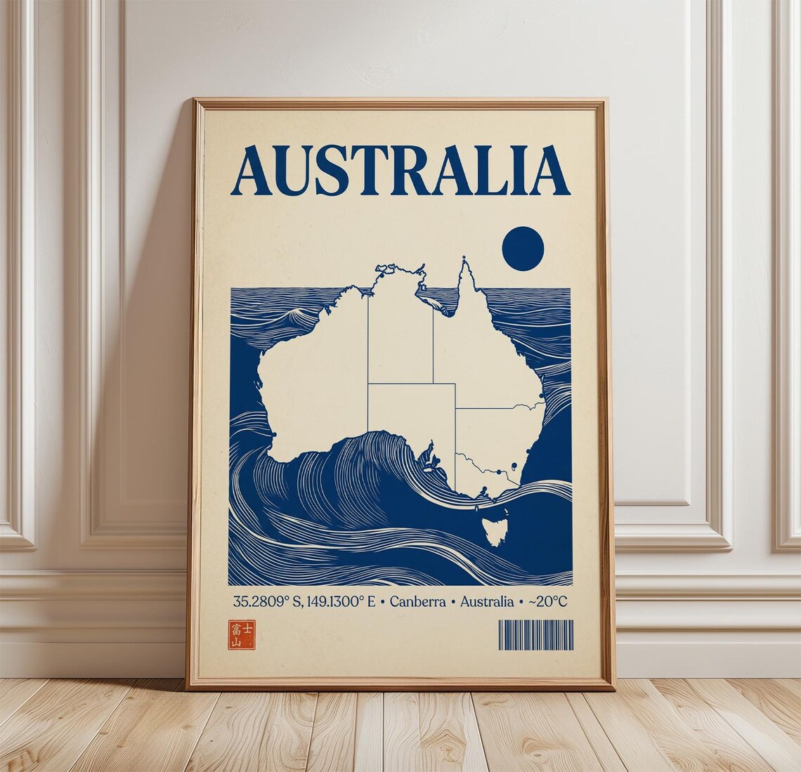 Australia Travel Poster, Vintage Map Illustration
