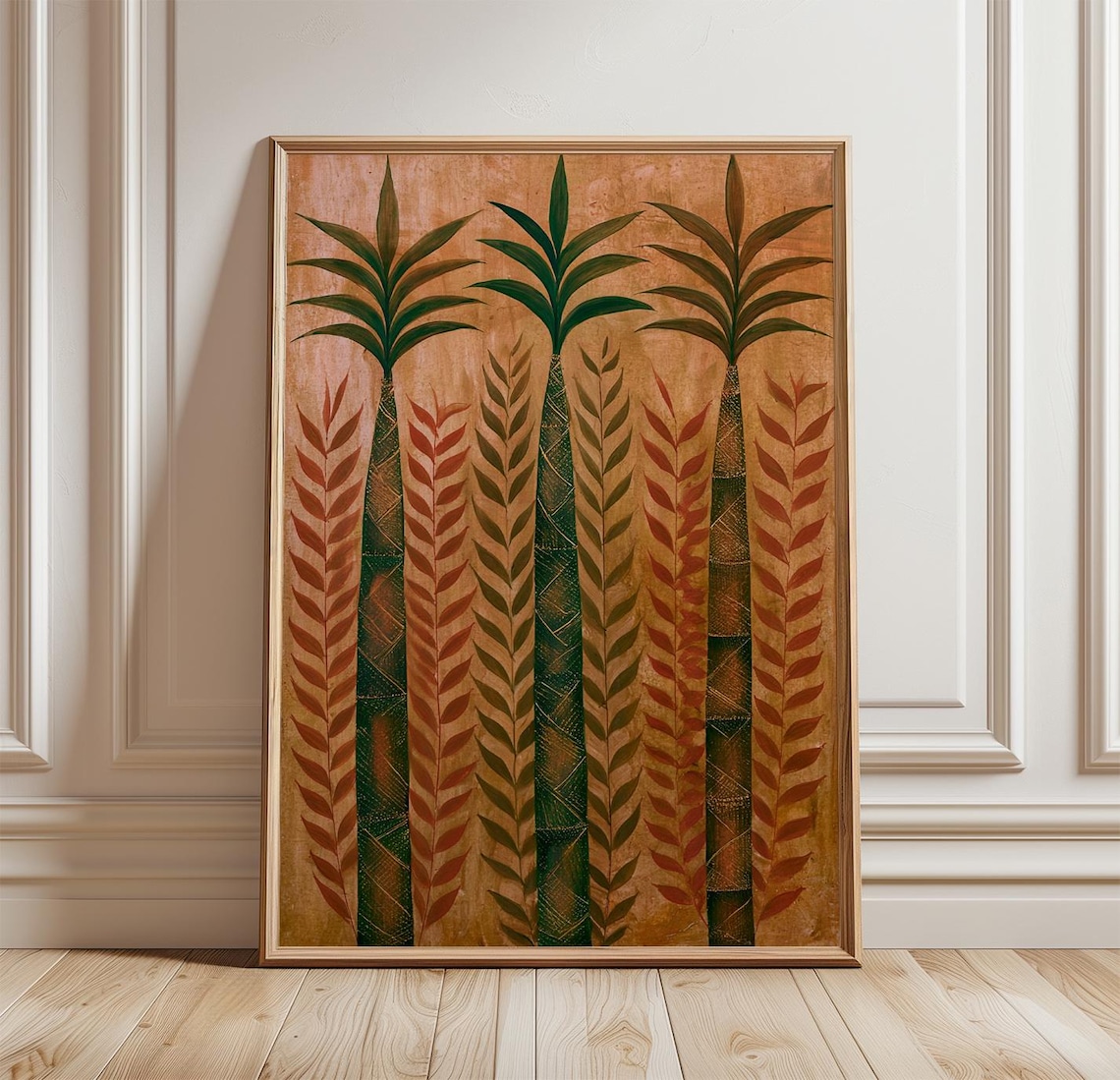 Tropical Palm Botanical Folk Nature Art Print