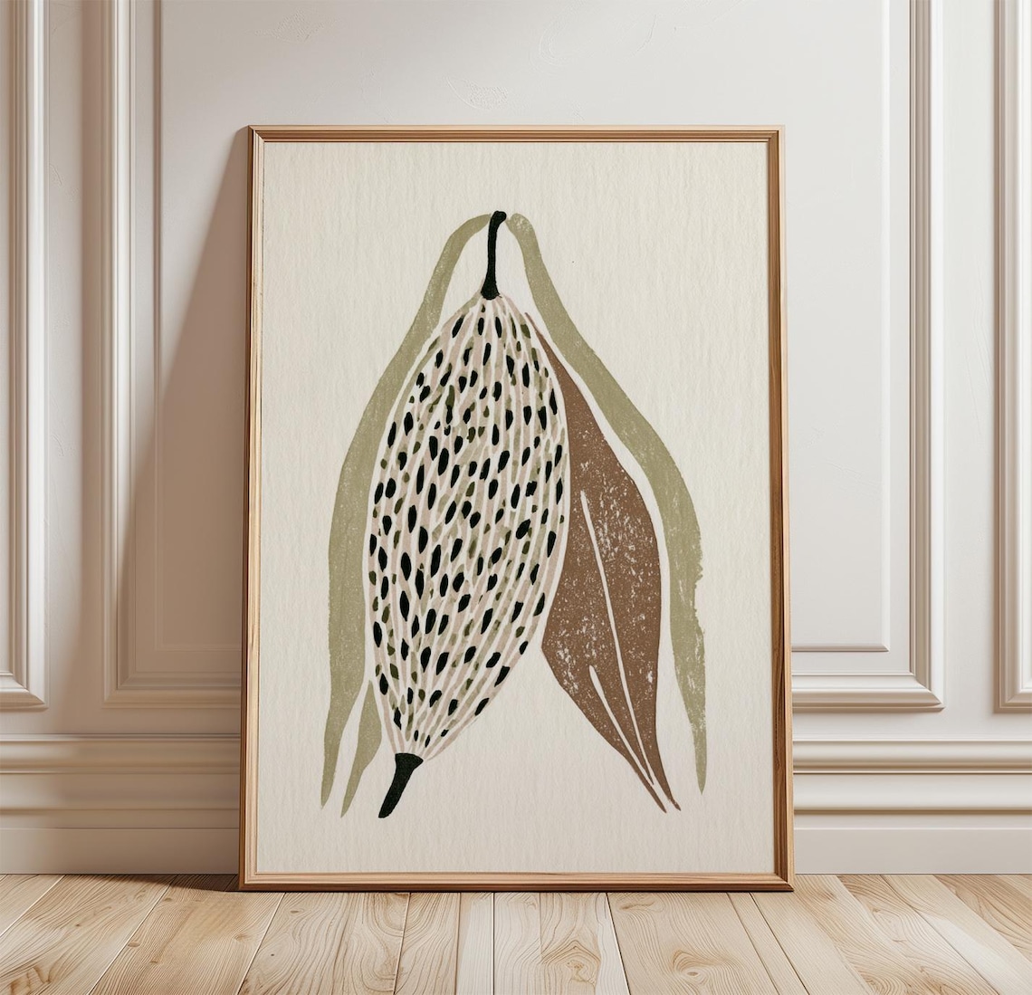 Milkweed Pod Botanical Monoprint Art Print