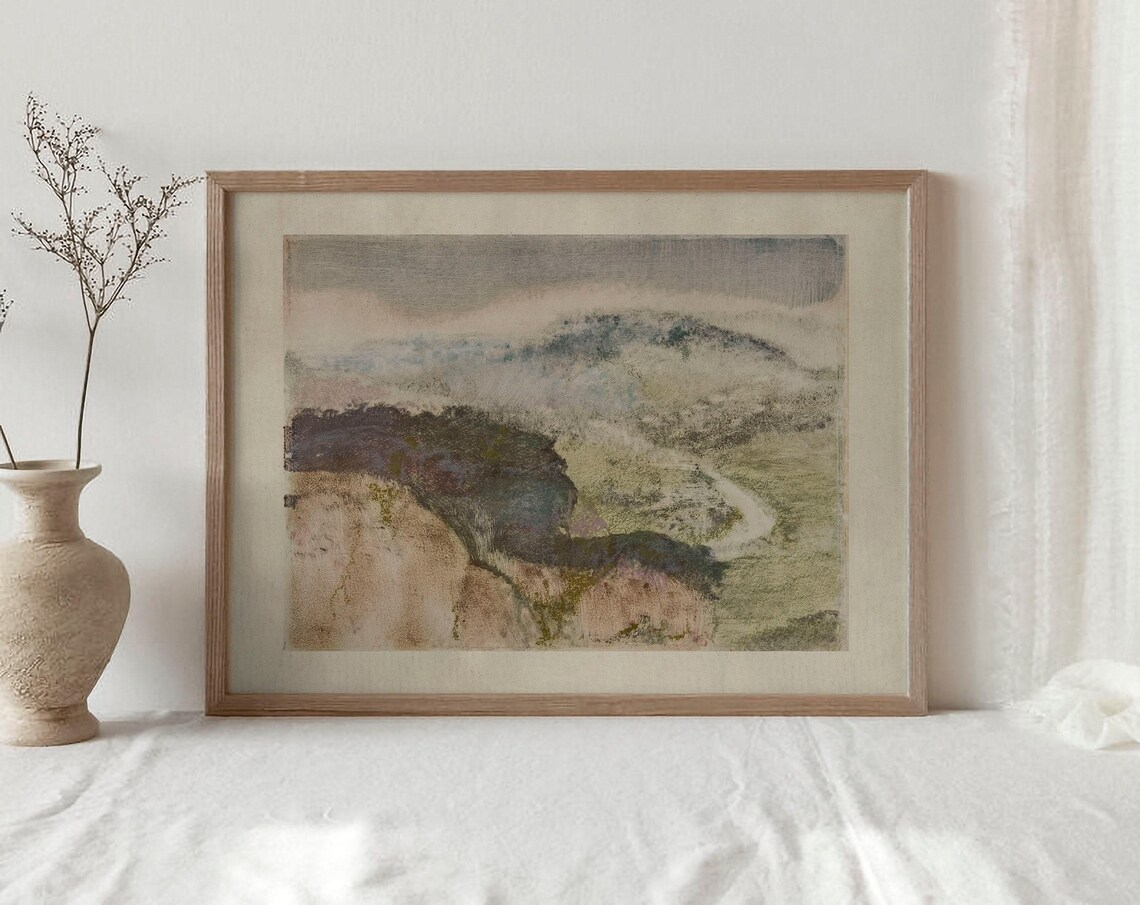 Vintage Pastel Abstract Landscape Art Print - Image 2