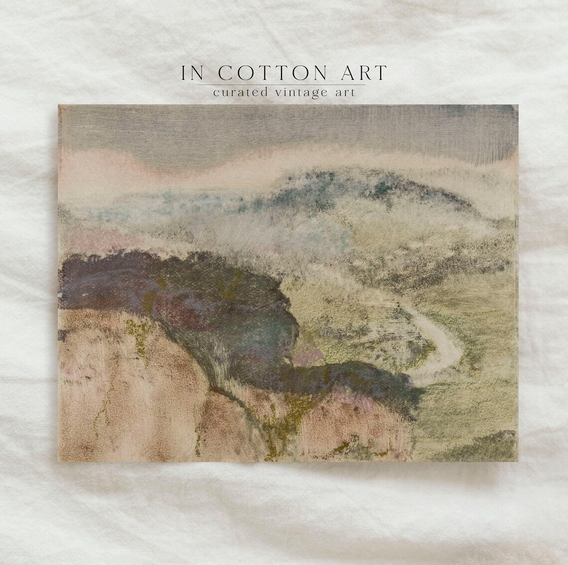 Vintage Pastel Abstract Landscape Art Print
