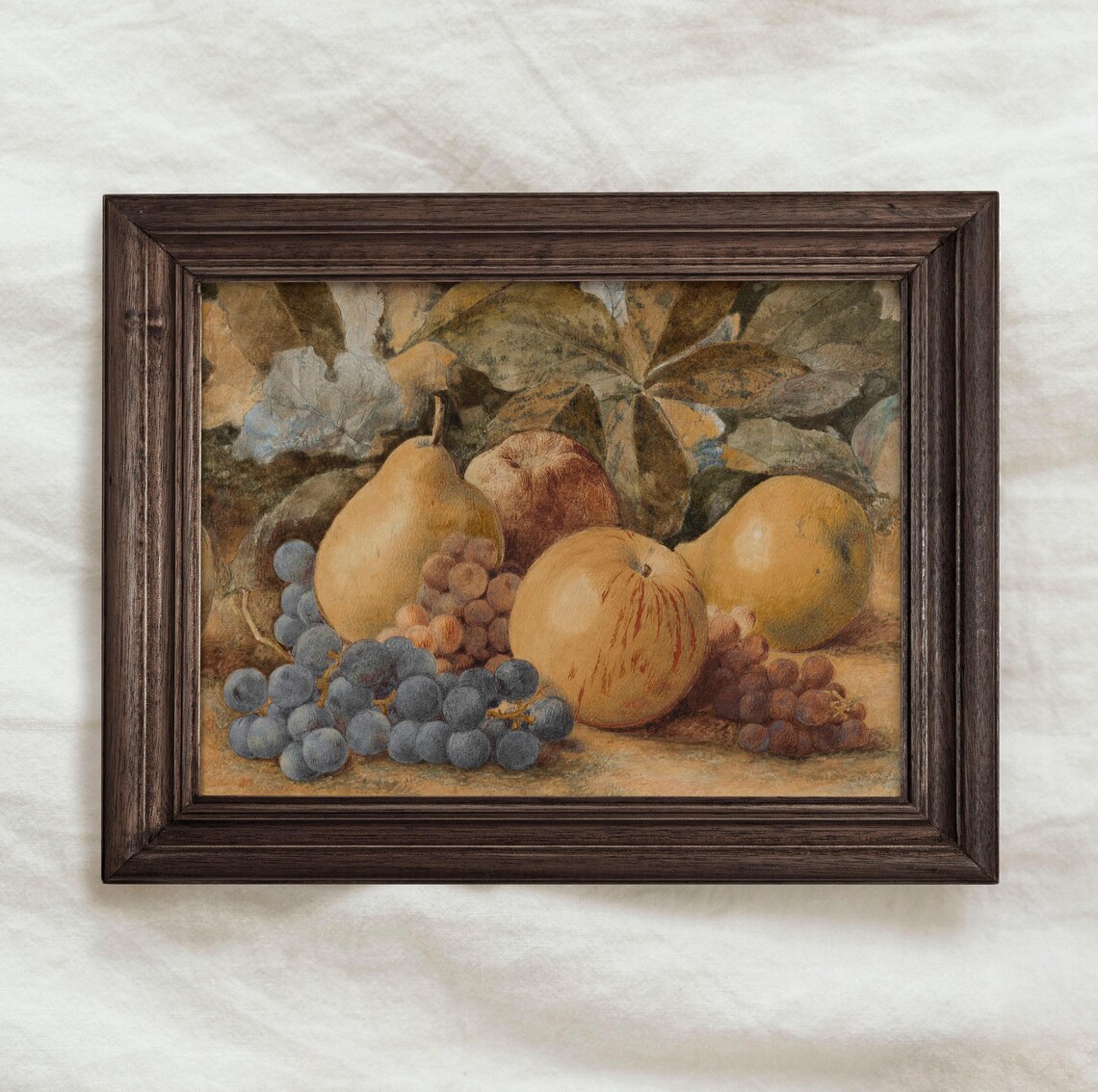 Vintage Fruit Still Life Painting Antique Kitchen Wall Decor Warm Neutral Art Print P164 - Image 3