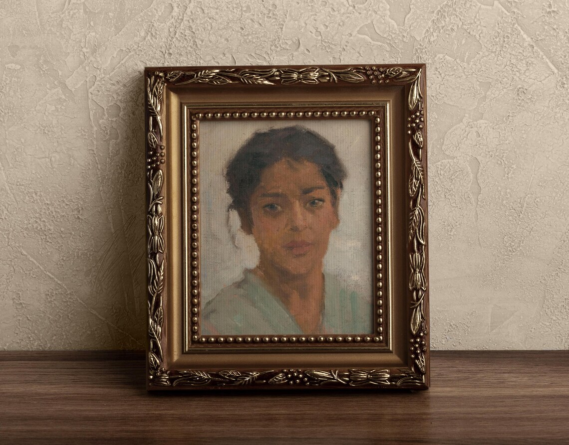 Elegant Vintage Woman Portrait Oil Painting Classic Female Beauty Art Poster - Image 2