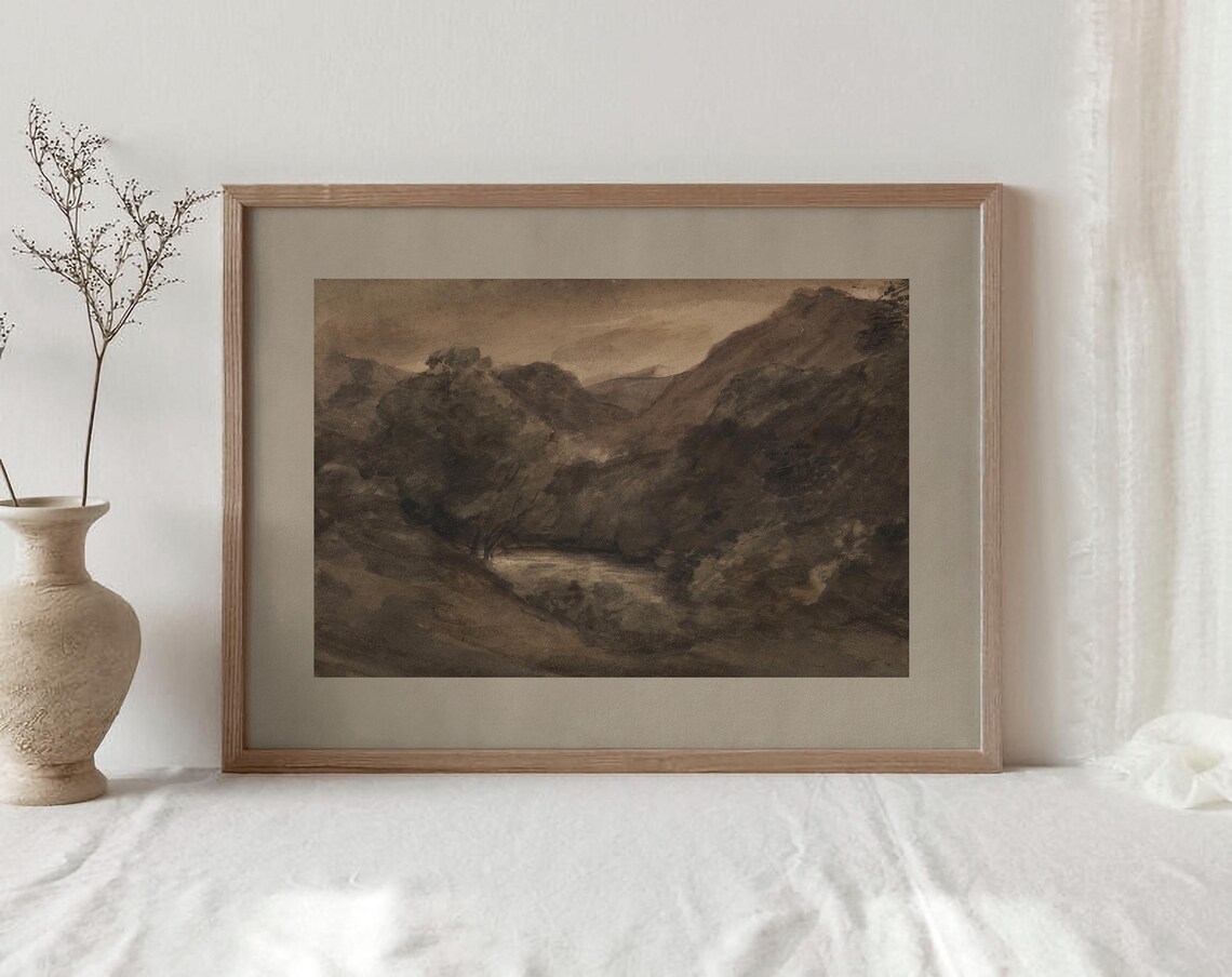 Large Landscape, Vintage Earthy Tone Art Print - Image 2
