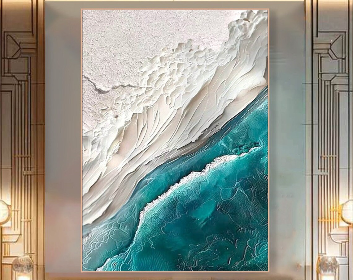 Abstract Ocean Wave Art Print, Minimalist Boho