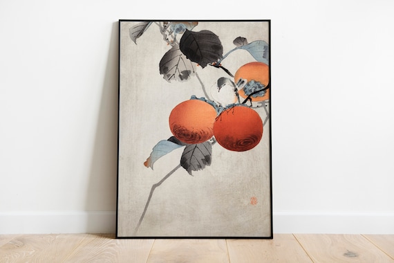 Persimmons by Ohara Koson, Vintage Art Deco Poster