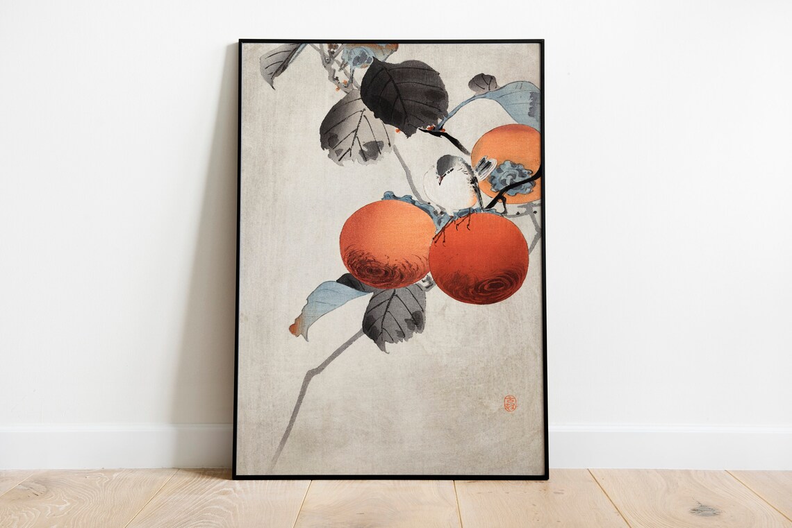 Persimmons by Ohara Koson, Vintage Art Deco Poster