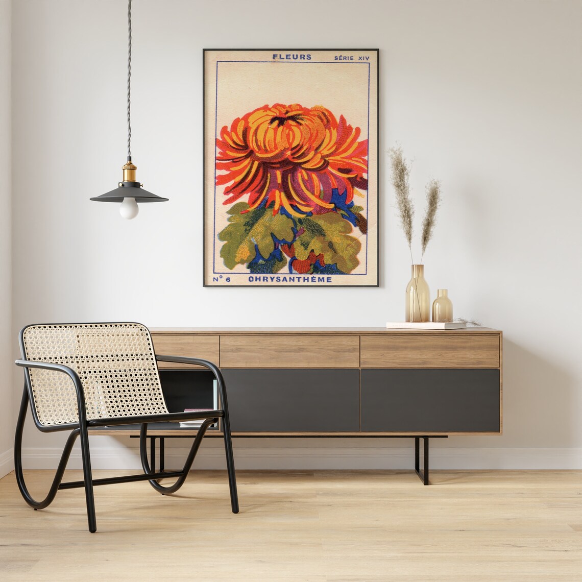 Vintage Chrysanthemums Art Deco Decor Poster Print - Image 2