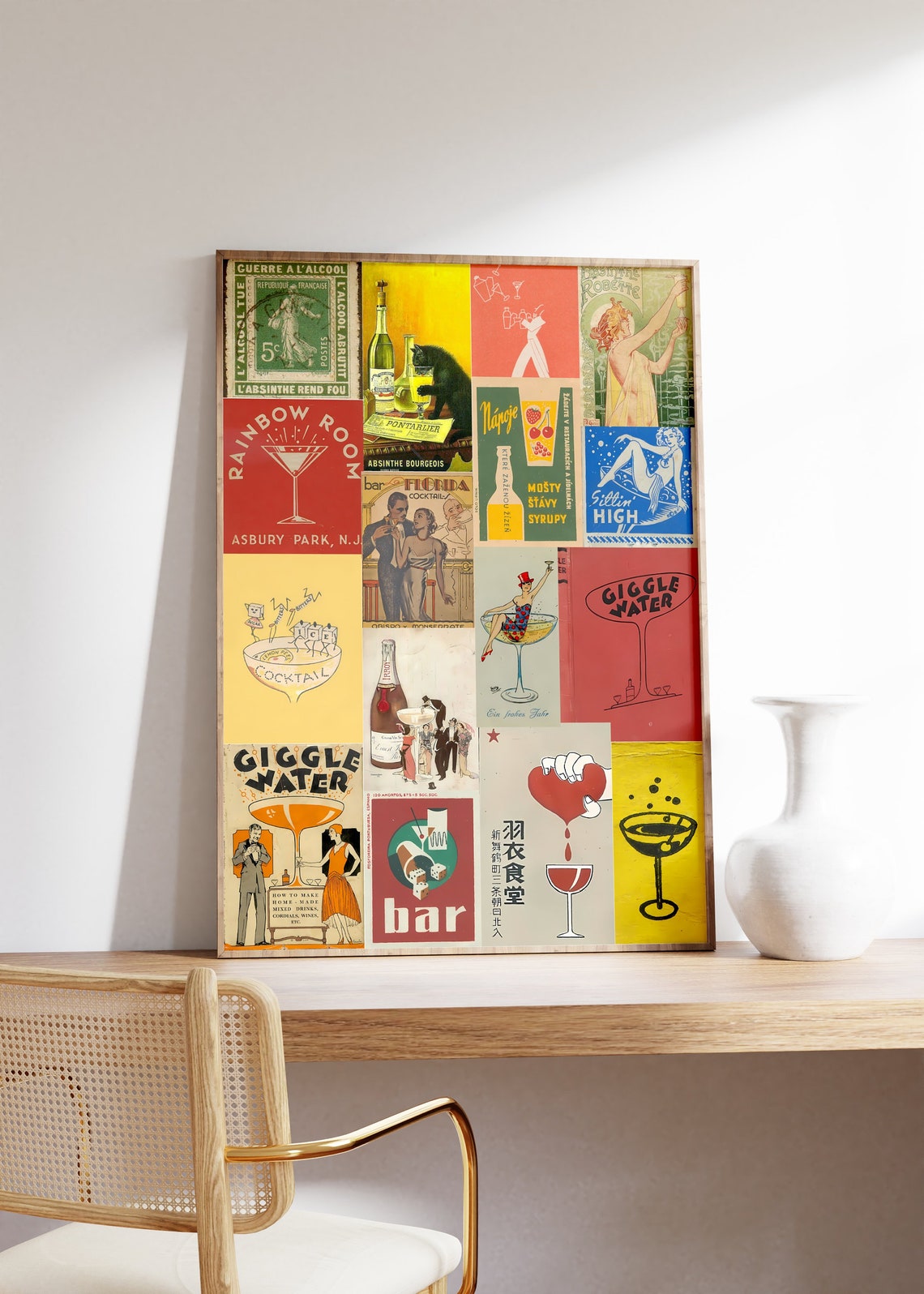 Cocktail Bar Collage, Funny Old Book Cover Art Print - Image 3
