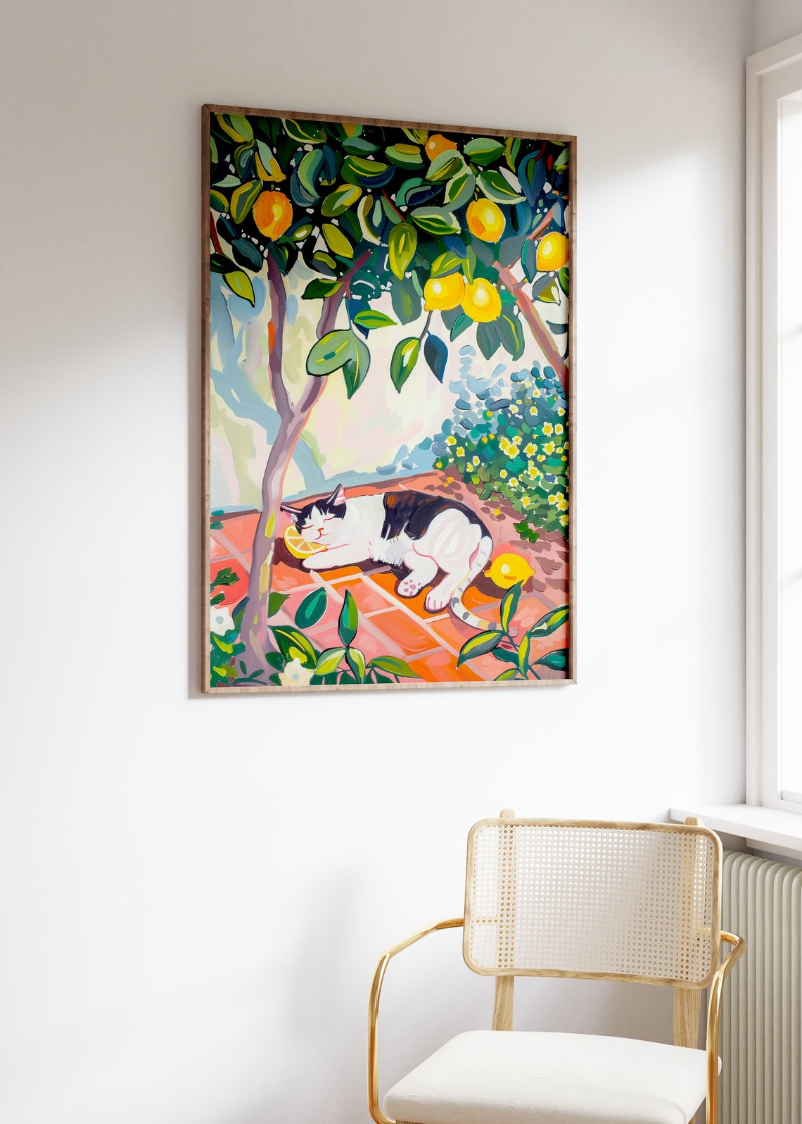 Cat Under Lemon Tree, Matisse-Inspired Art Print - Image 4