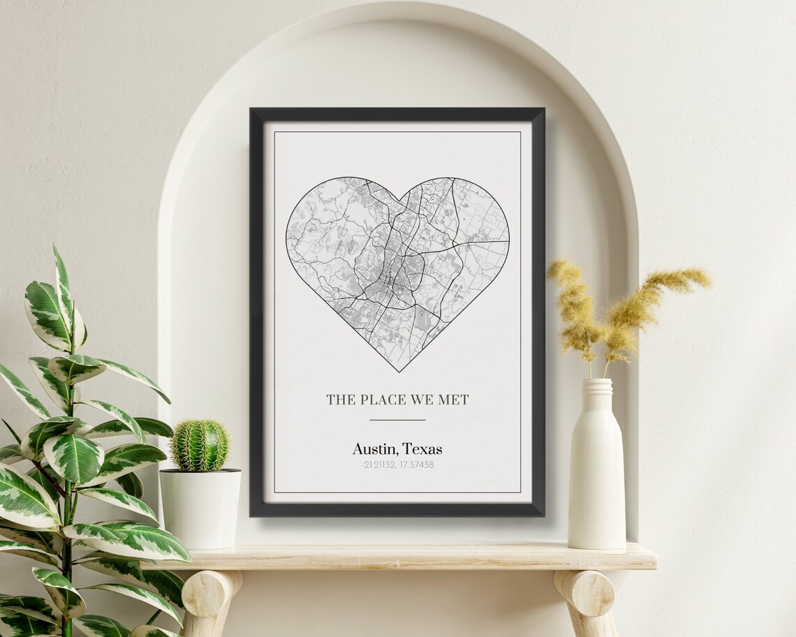 Custom Map Poster, Where We Met First Date Memory Map - Image 2