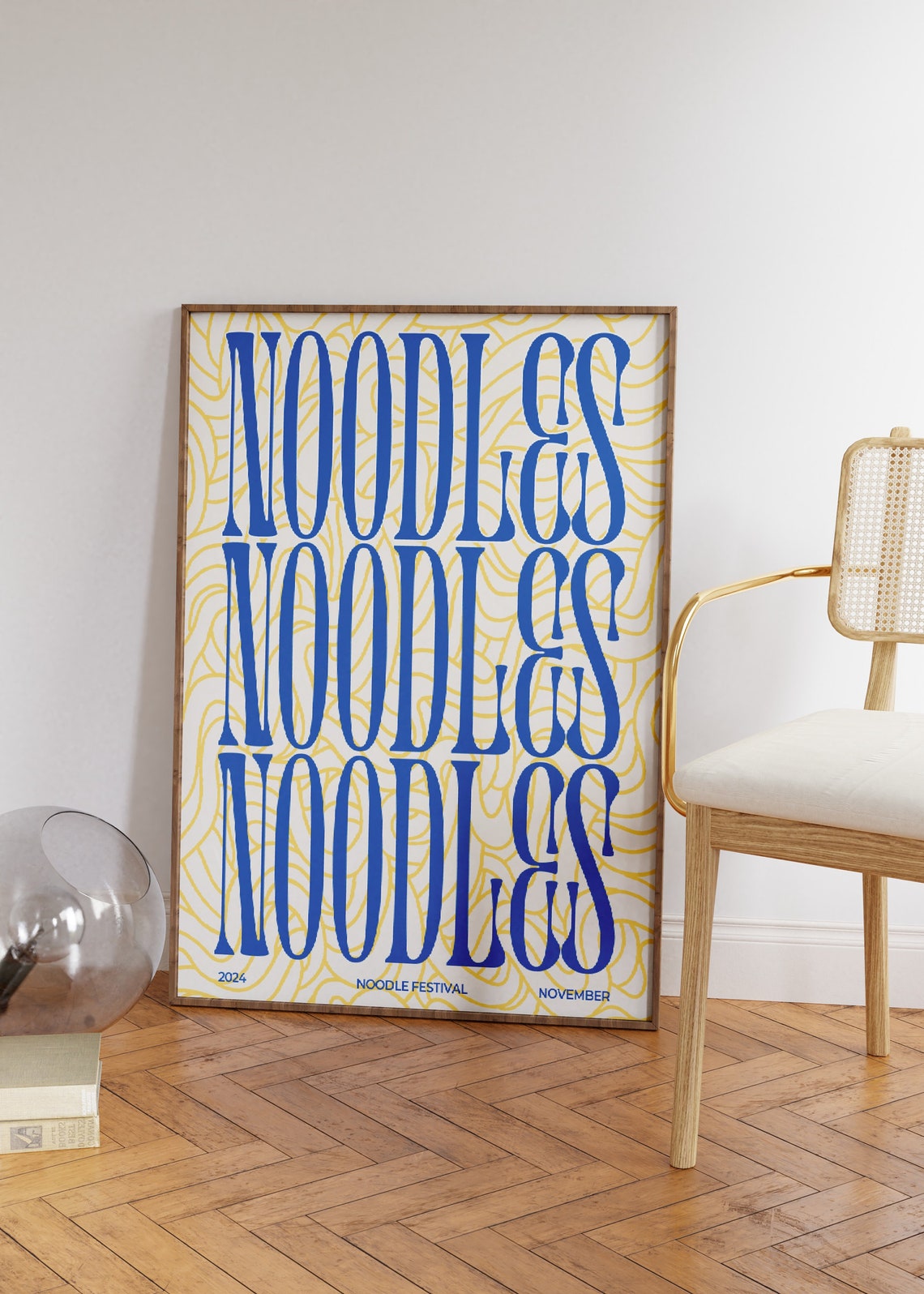 Retro Noodle Festival Poster Noodle Print Food Wall Art Food Room Decor Kitchen Wall Decor Pasta Print Vintage Food Print Food Lover - Image 2