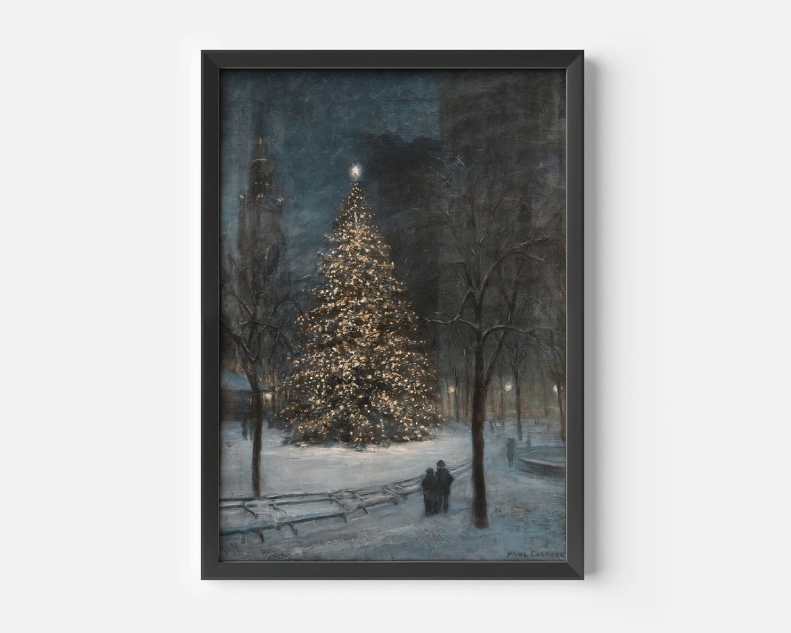 Vintage New York Christmas Tree, Paul Cornoyer Art Print - Image 3
