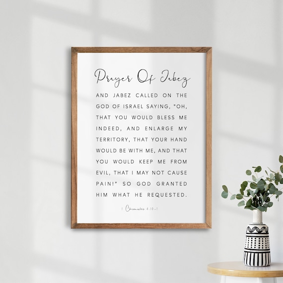 Prayer Of Jabez 1 Chronicles 4 10 11 Scripture Blessing Poster