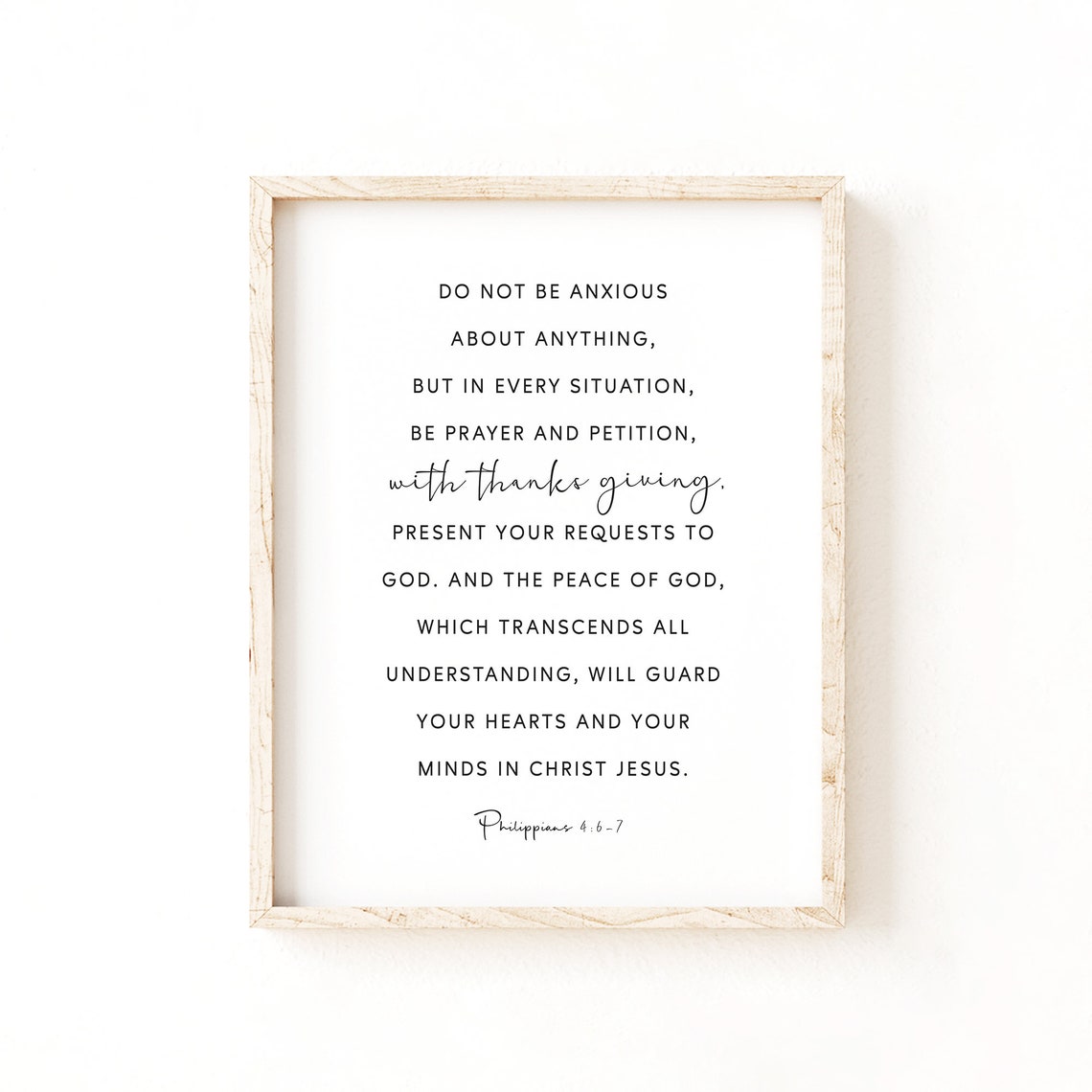 Philippians 46 7 Bible Verse Printable Minimalist Christian Print Baptism Gift Scripture Wall Art Bible Verse Sign Christian Gift - Image 2