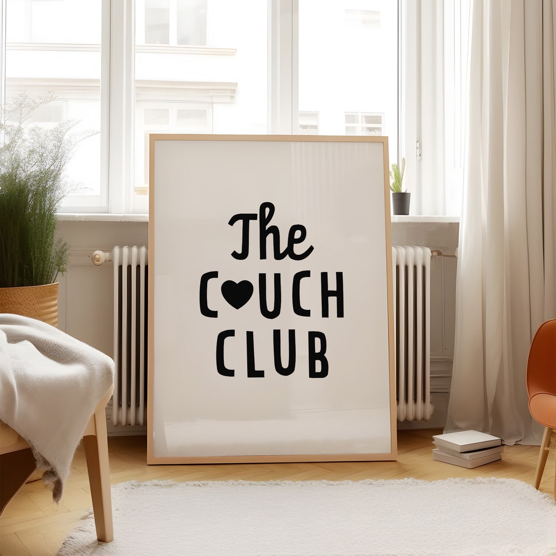 The Couch Club Black Heart Bold Modern Living Room Typography Poster - Image 2