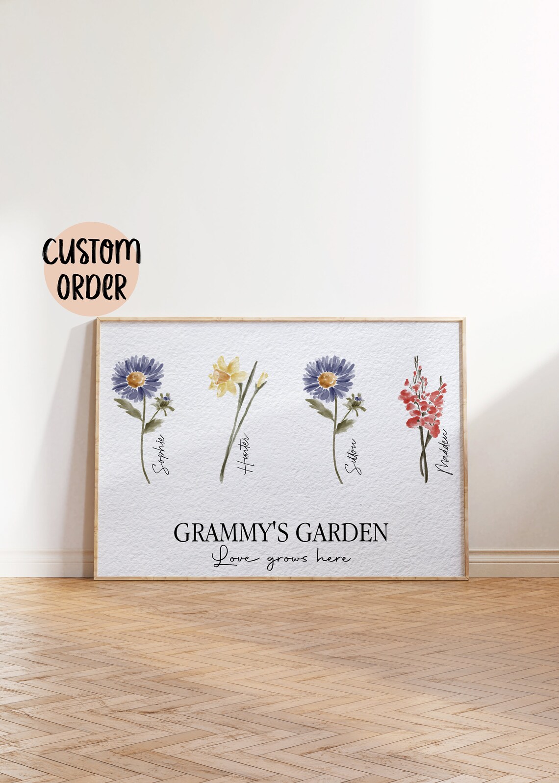 Grandma's Garden Watercolor Flowers Art Print