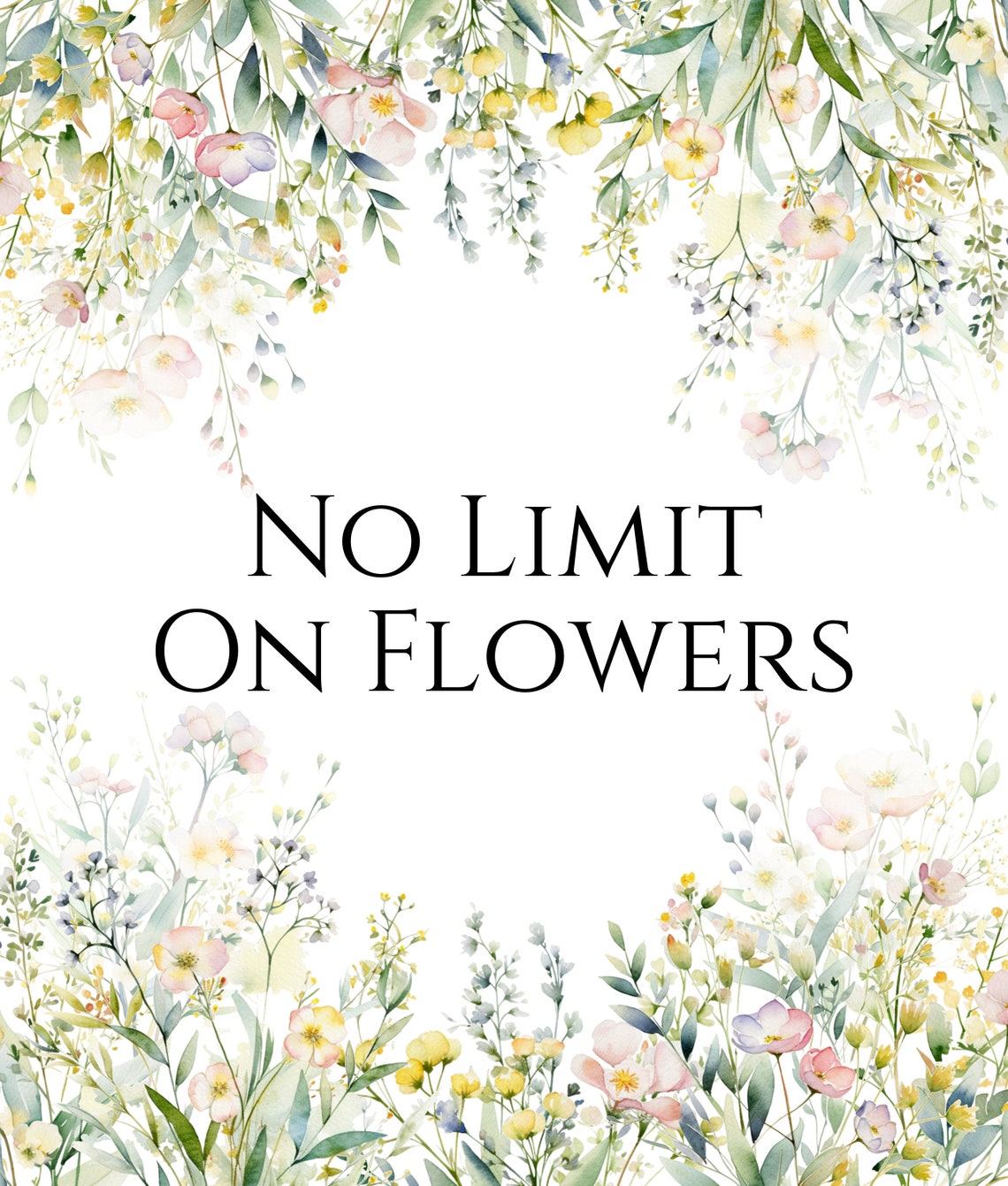 Nanas Bunch Vintage Wildflower Bouquet Grandma Names Keepsake Poster - Image 2