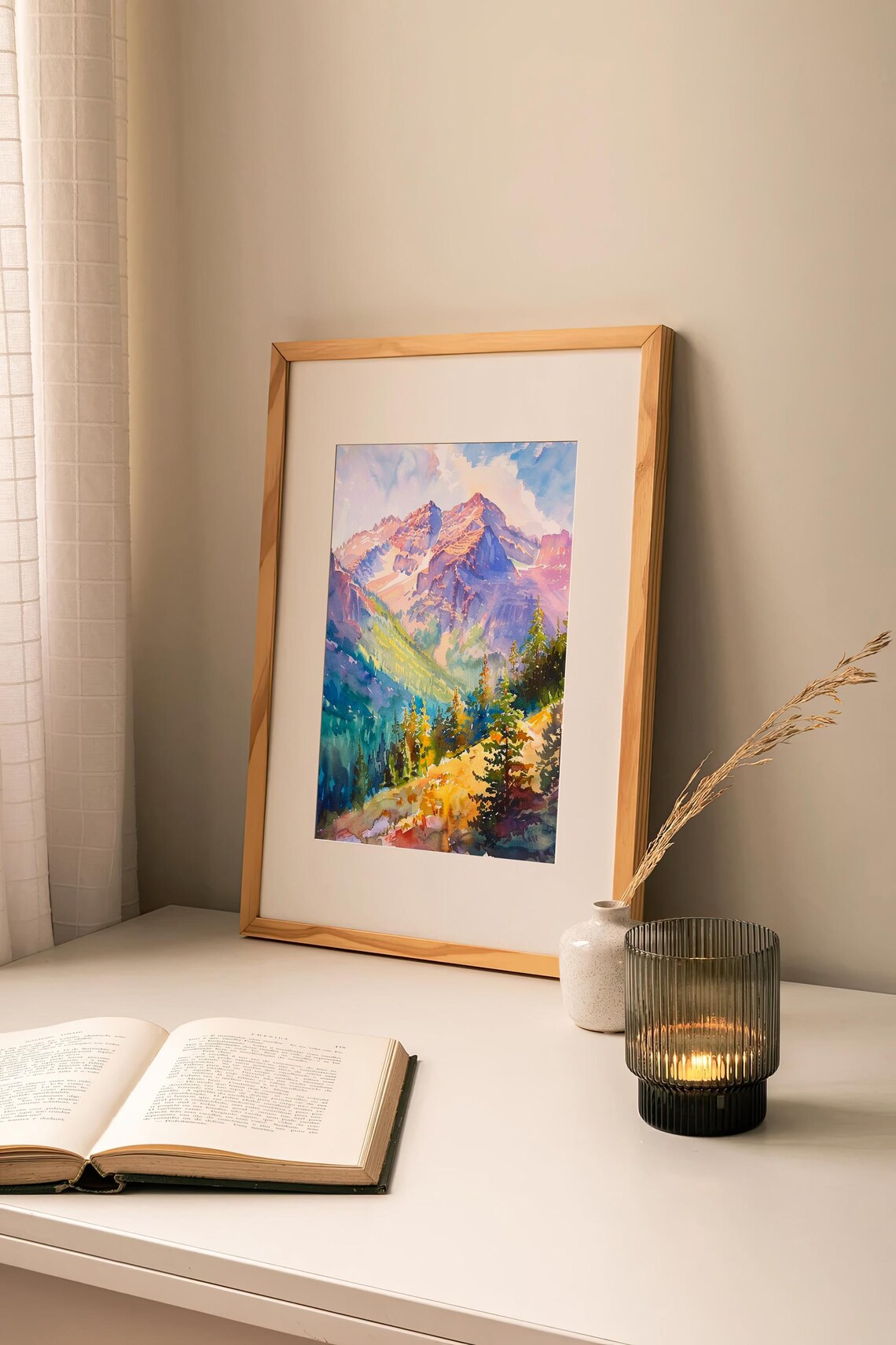 Rocky Mountains Watercolor Print, Colorado Landscape - Image 2