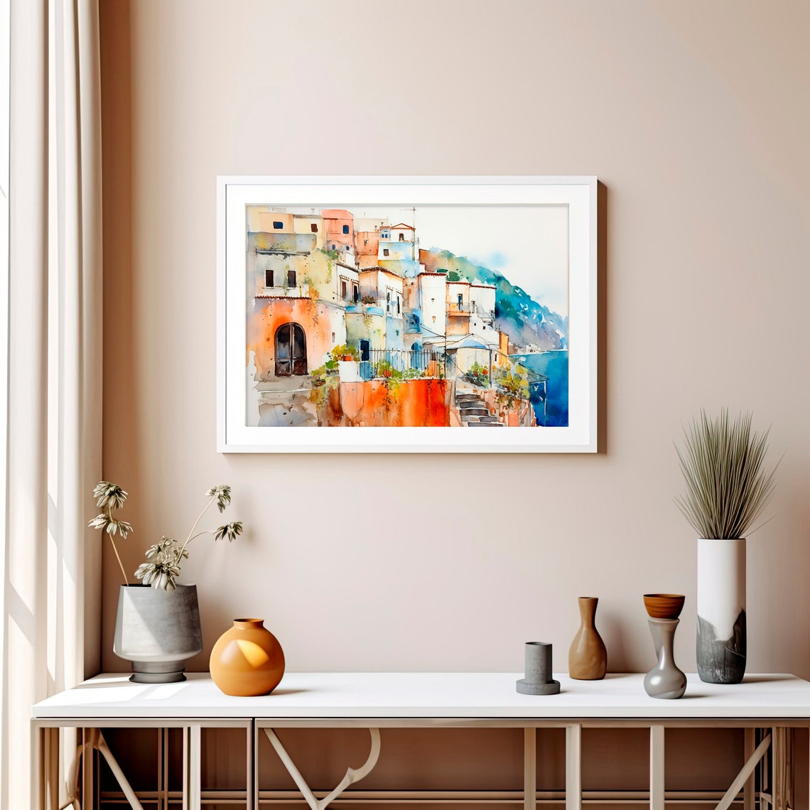 Positano House Watercolor Art Print Italy Print Painting Amalfi Coast Cityscape Wall Art Italy Travel Gifts By Feelingprints - Image 5
