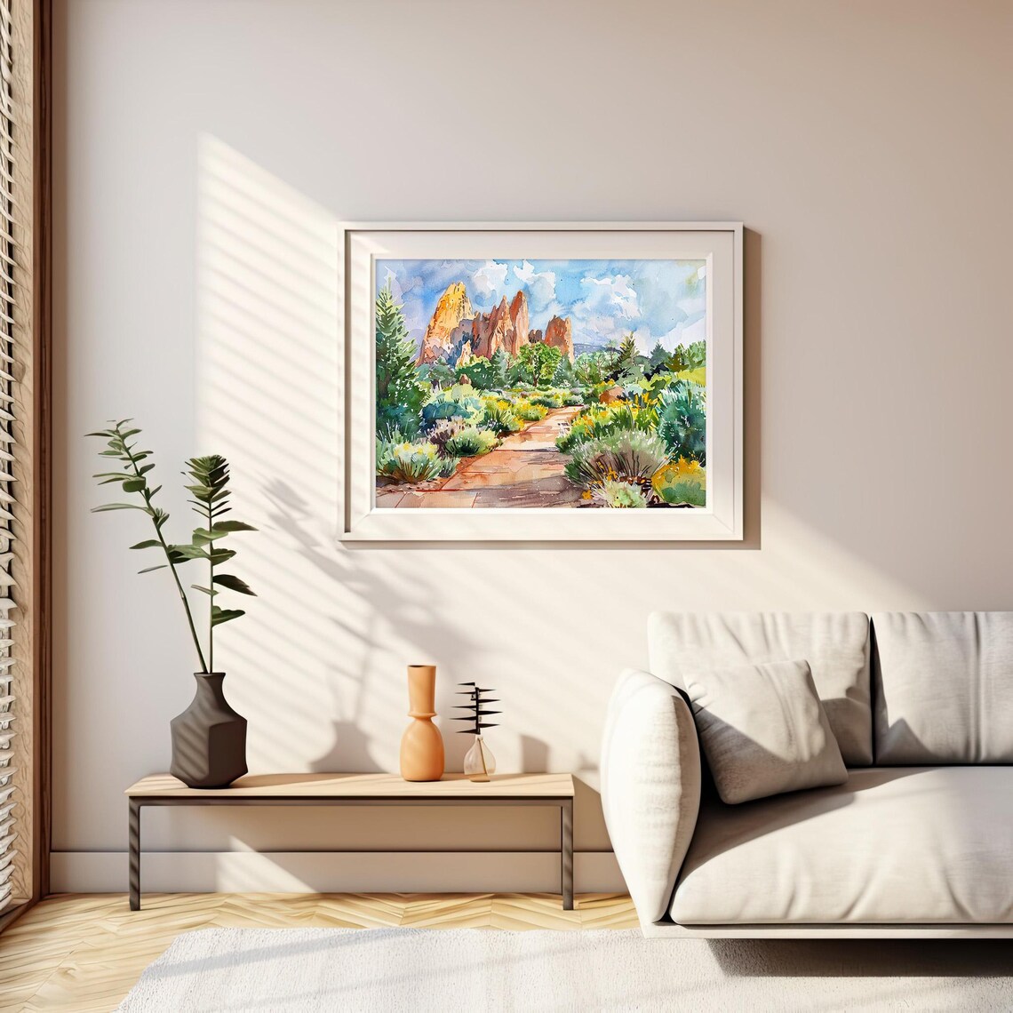 Garden Of Gods Watercolor Colorado Landscape Art Print - Image 2