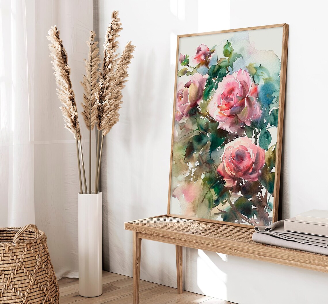 Roses Watercolor Painting, Floral Botanical Art Print - Image 2