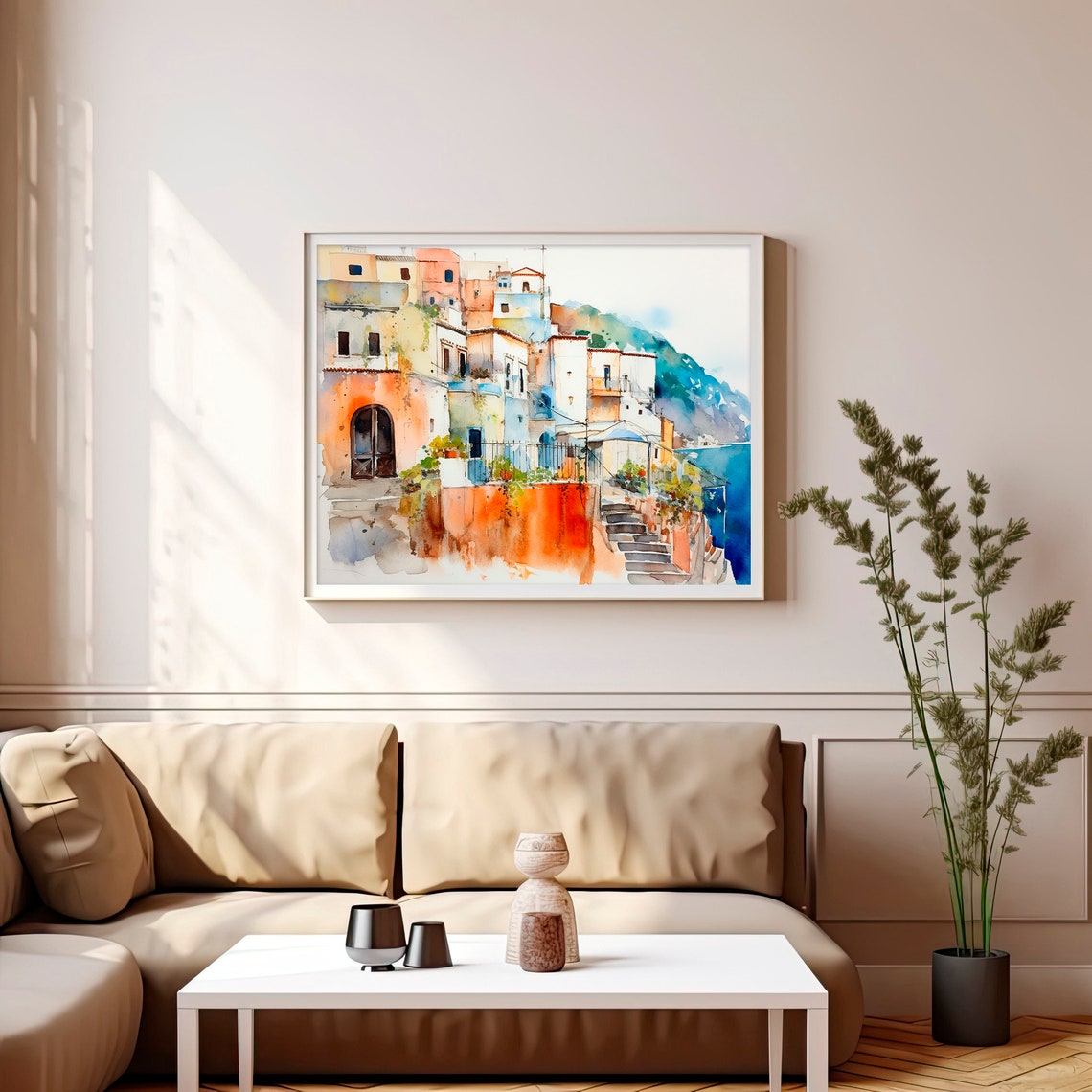 Positano House Watercolor Art Print Italy Print Painting Amalfi Coast Cityscape Wall Art Italy Travel Gifts By Feelingprints - Image 2