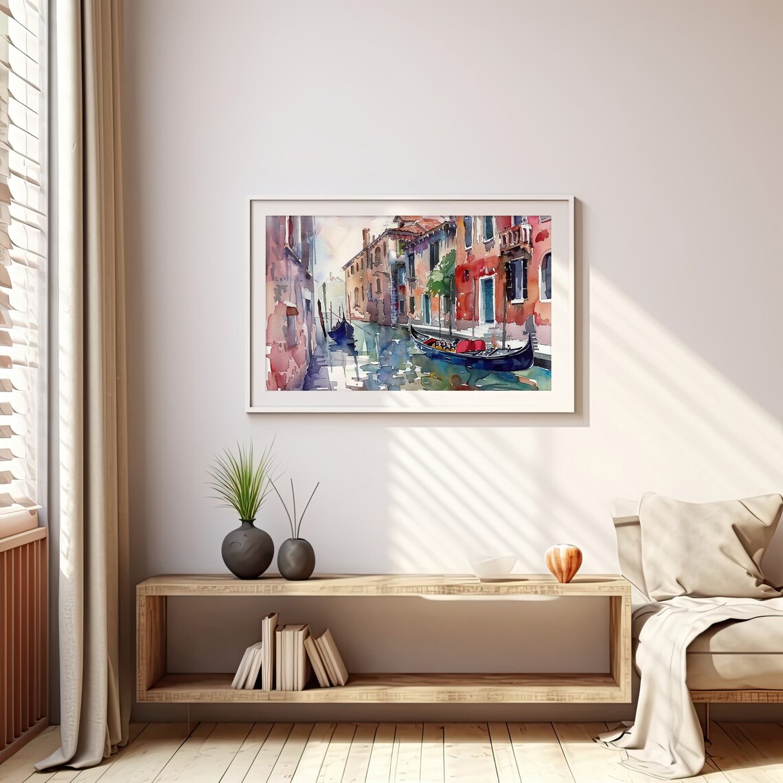 Venice Watercolor Travel Poster, Italian Cityscape - Image 5