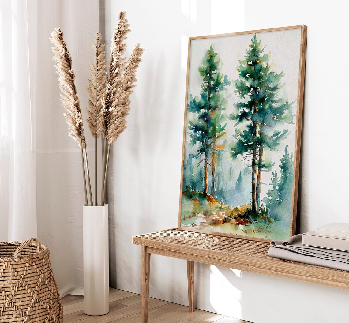 Pine Trees Art Print, Colorado Foggy Forest - Image 4