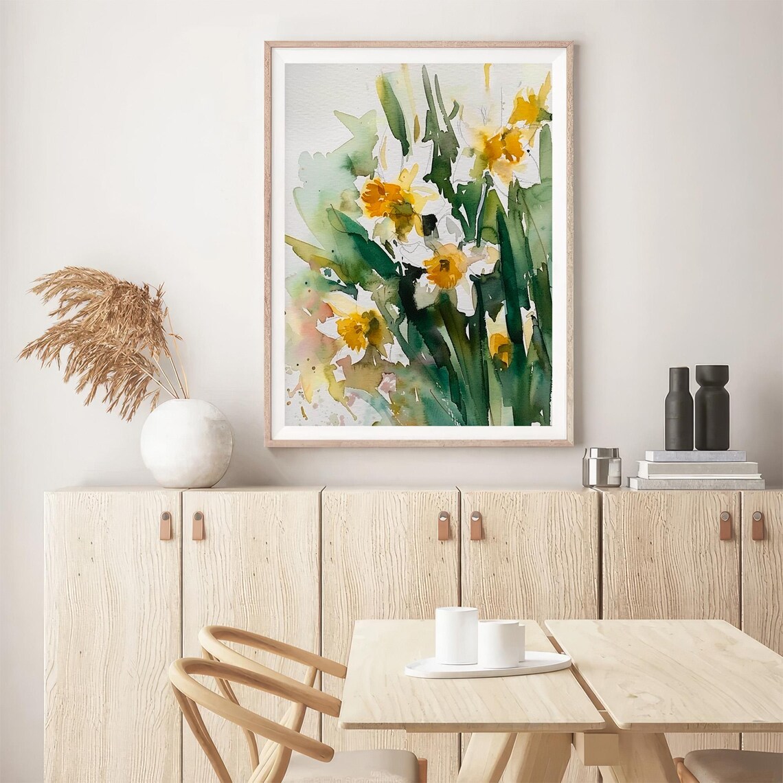 Daffodils Watercolor Art Print, Meadow Florals - Image 5