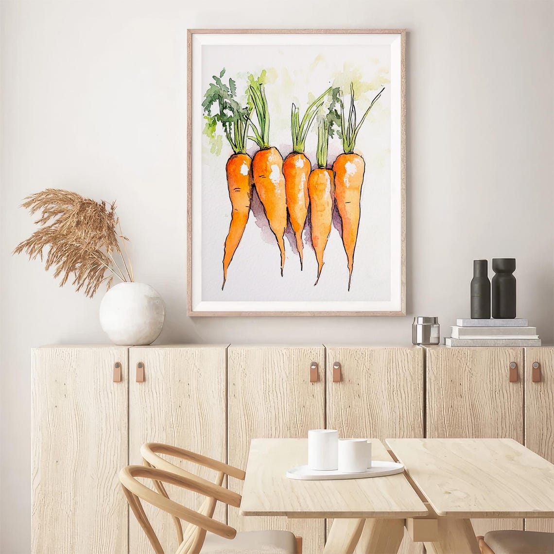 Orange Carrots Kitchen Garden Fresh Vegetable Watercolor Art Poster - Image 5