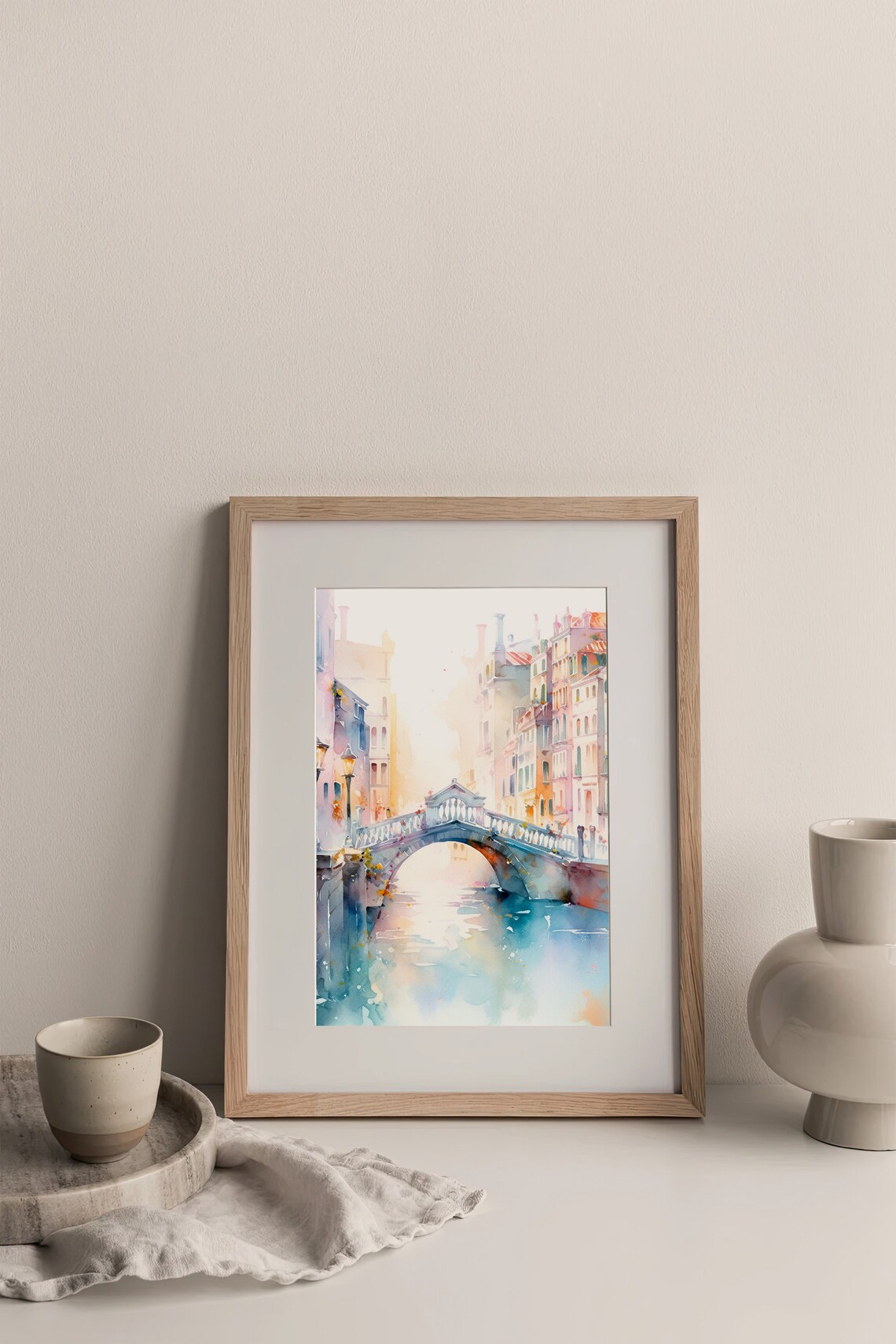 Grand Canal Watercolor Art Print, Venice Cityscape - Image 4