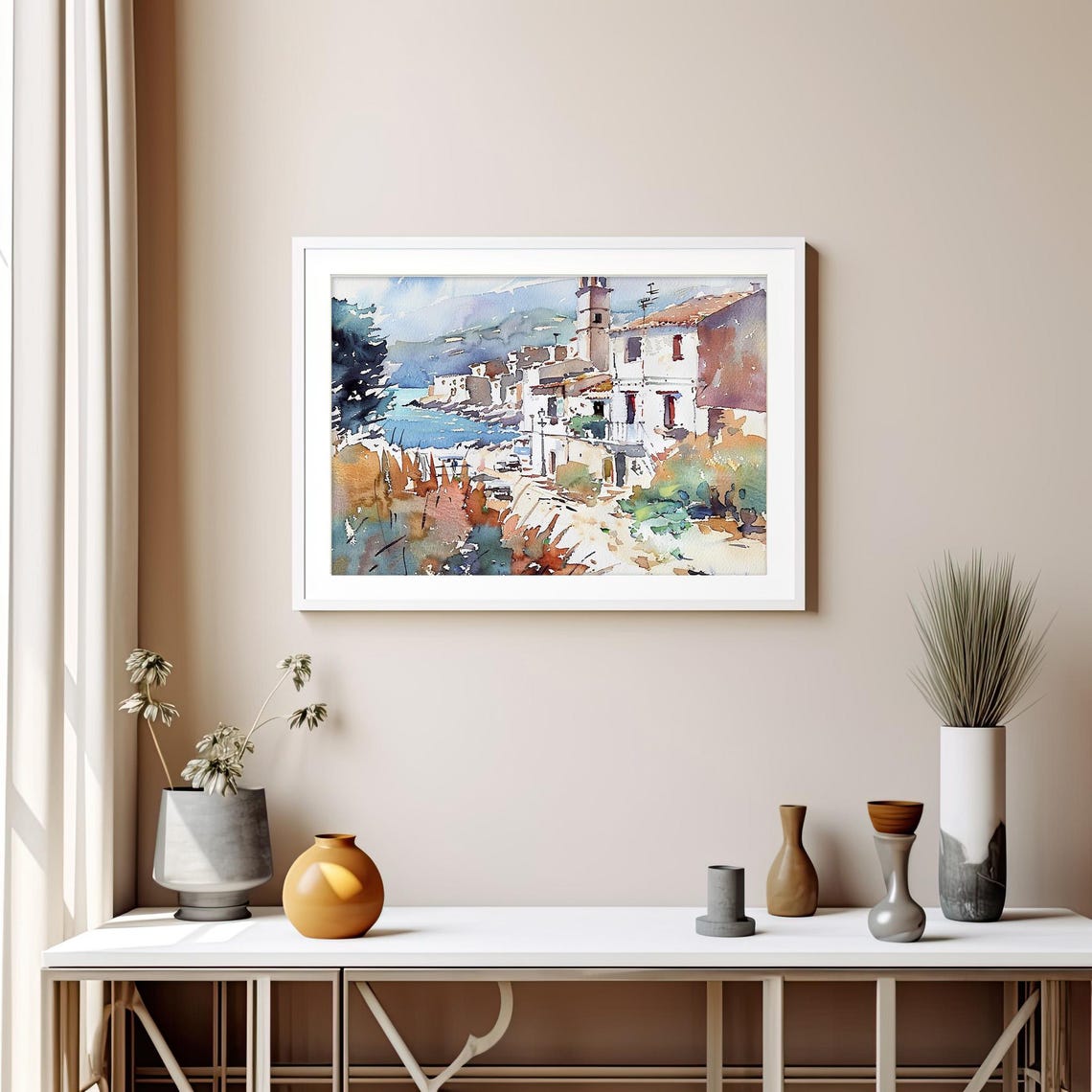 Costa Brava Spain Coastal Village Watercolor Mediterranean Poster - Image 5