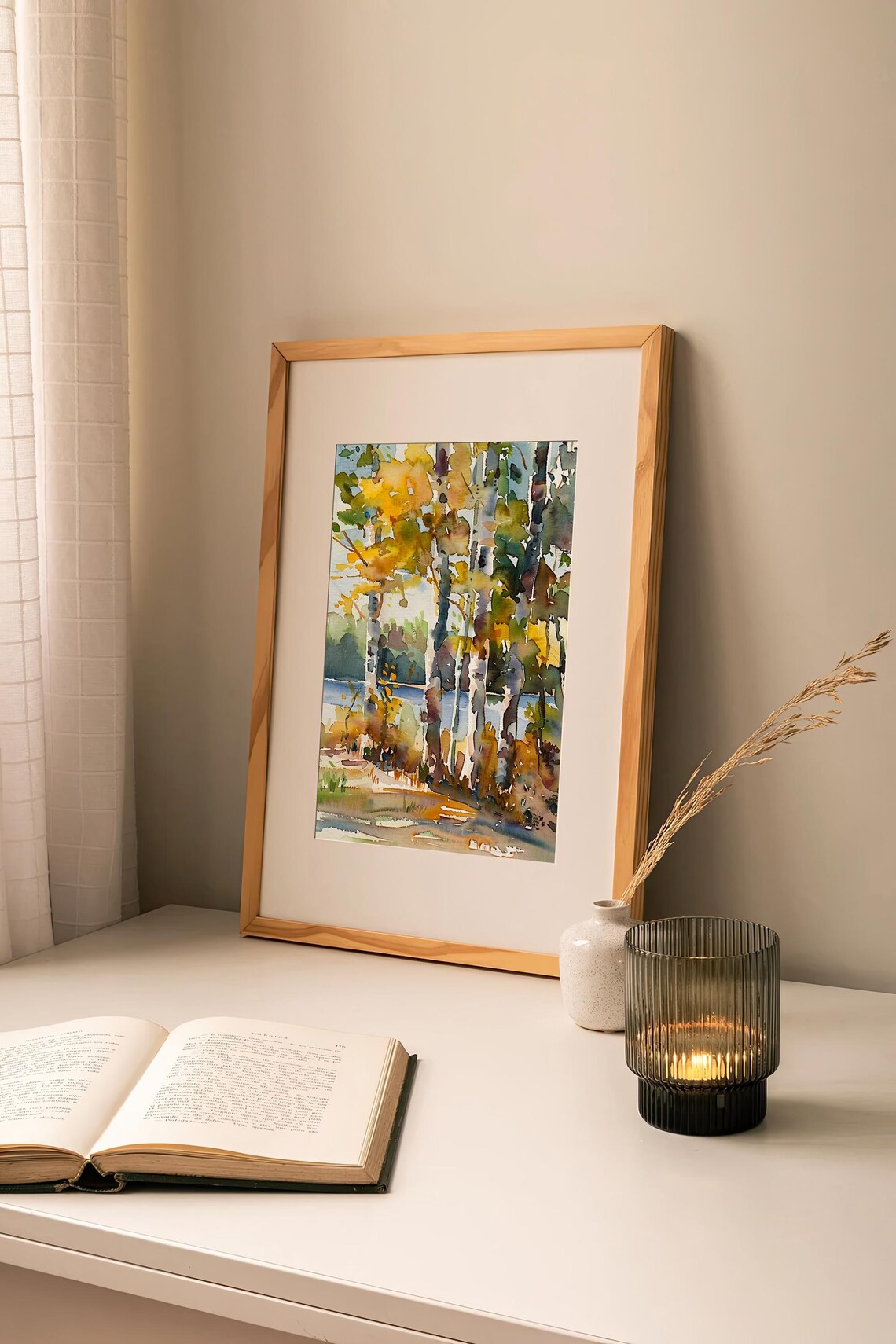 Birch Trees Watercolor Art Print, Aspen Forest - Image 2