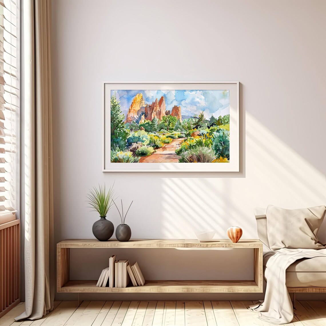 Garden Of Gods Watercolor Colorado Landscape Art Print - Image 5