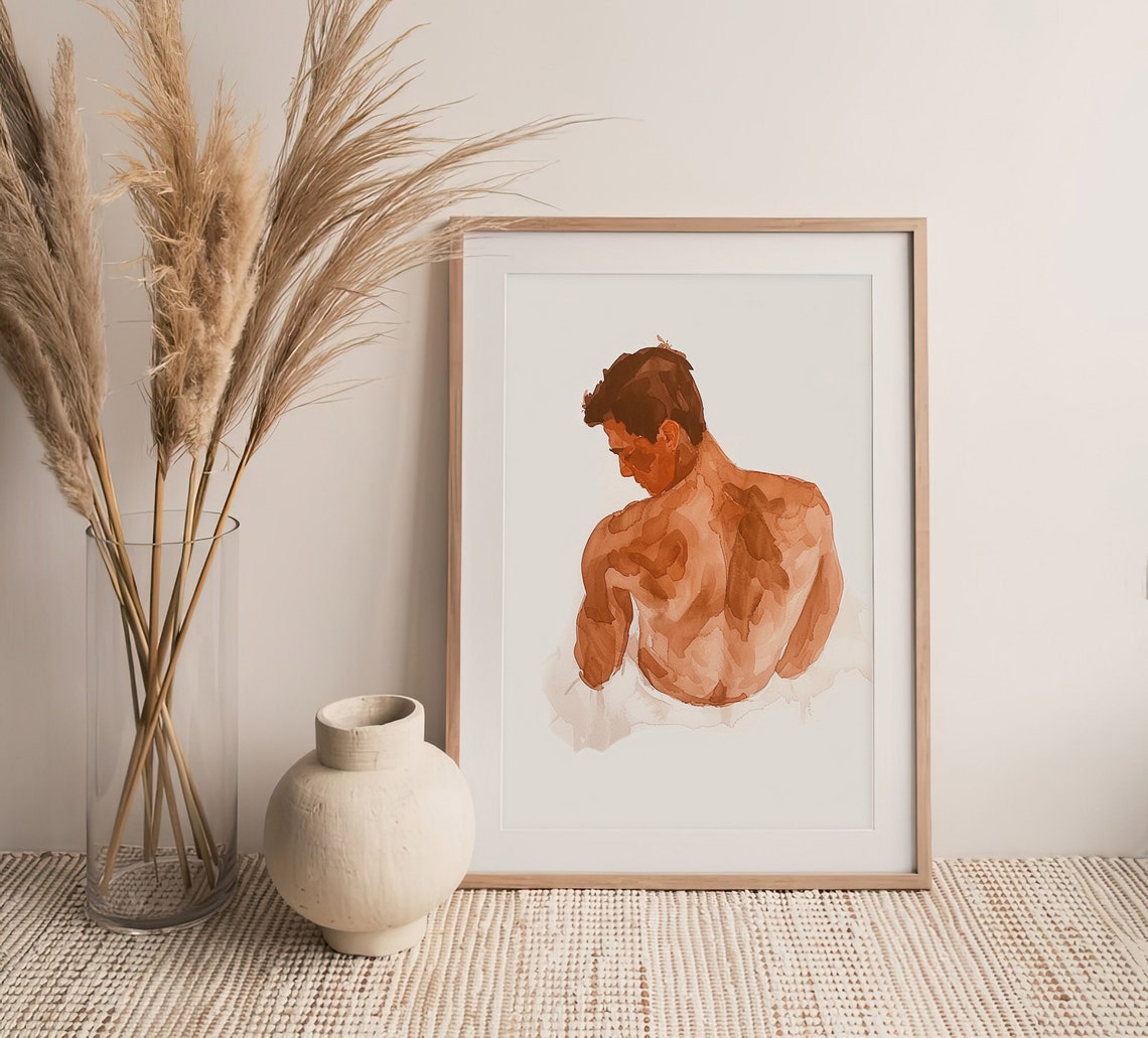 Gay Painting Men Body Art Print Male Body Watercolor Painting Gifts For Men By Feelingprints - Image 3