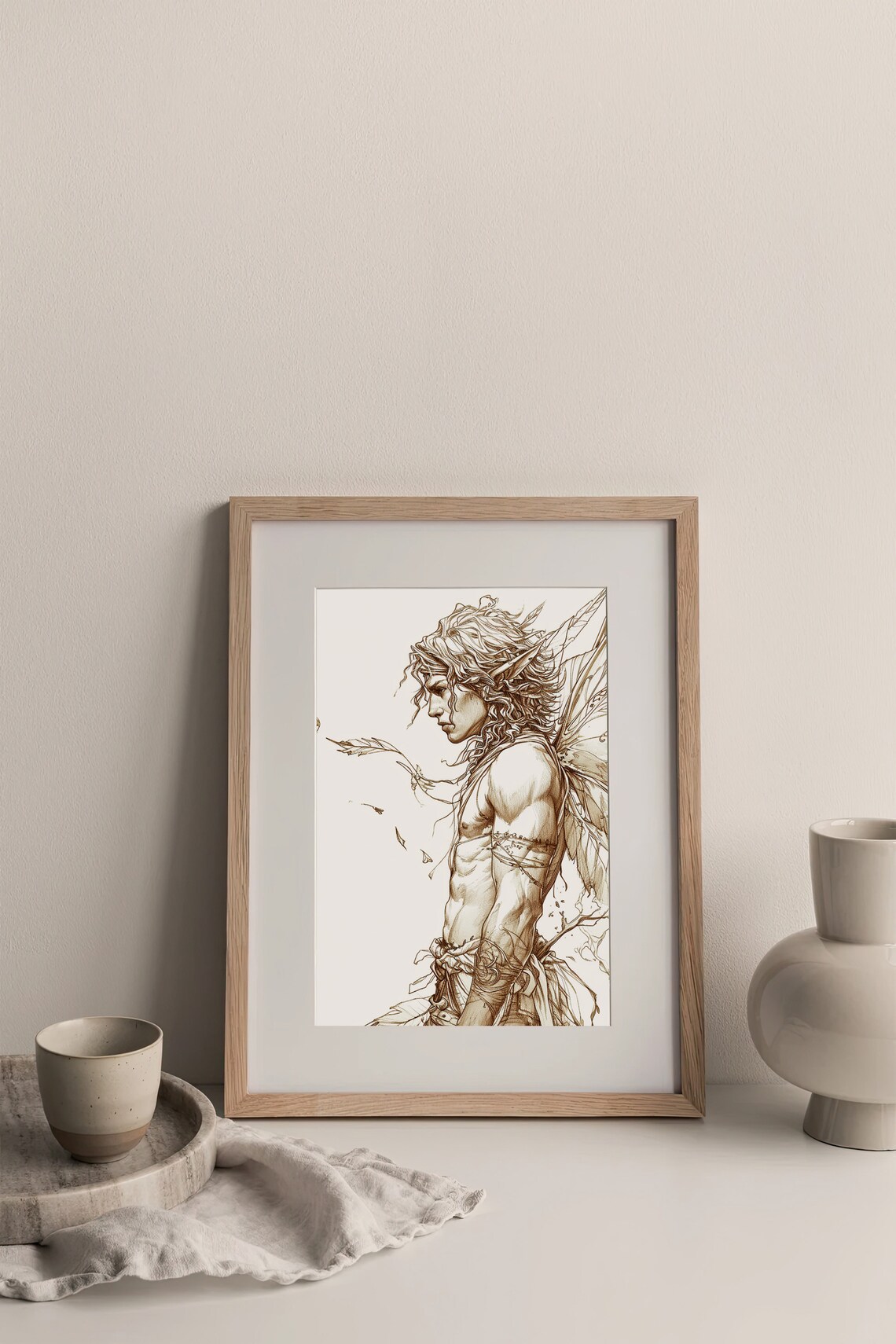 Fairy Watercolor Line Art Print, Fairy Tale Poster - Image 3