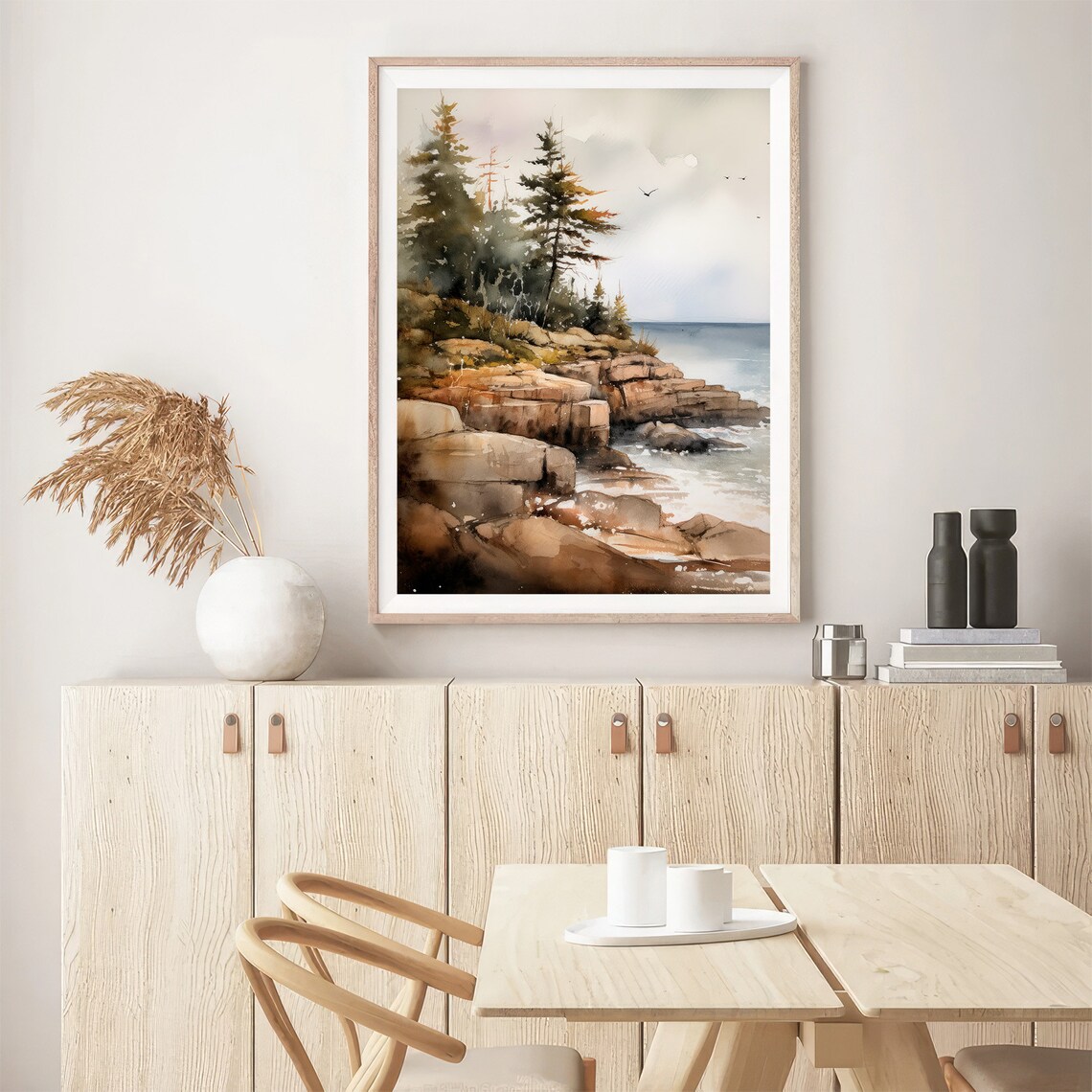 Acadia Pine Trees Watercolor Art Print, National Park - Image 5