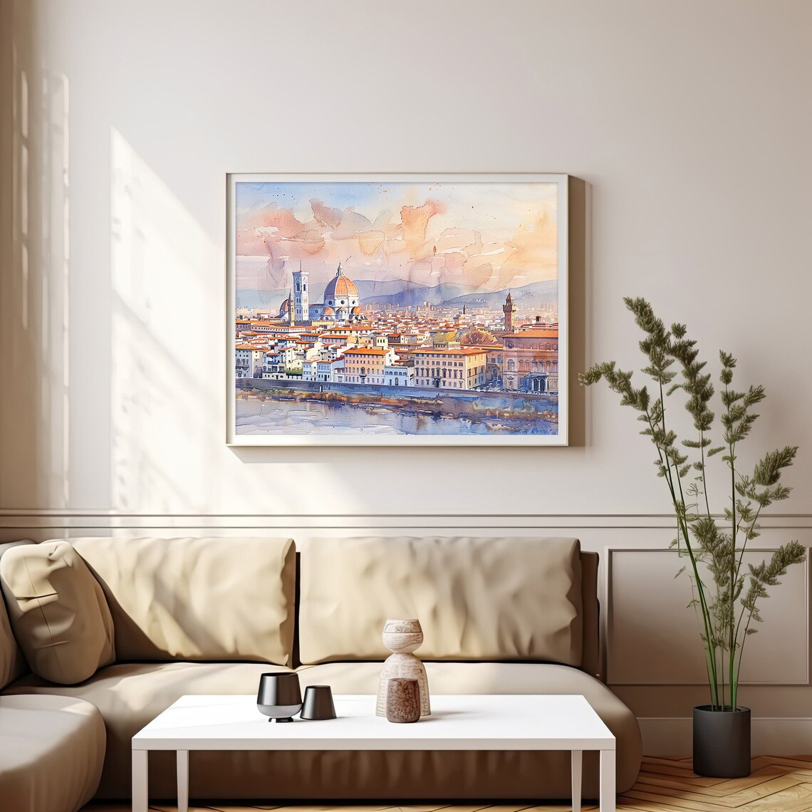 Florence Watercolor Painting Italian Cityscape Art Print - Image 4
