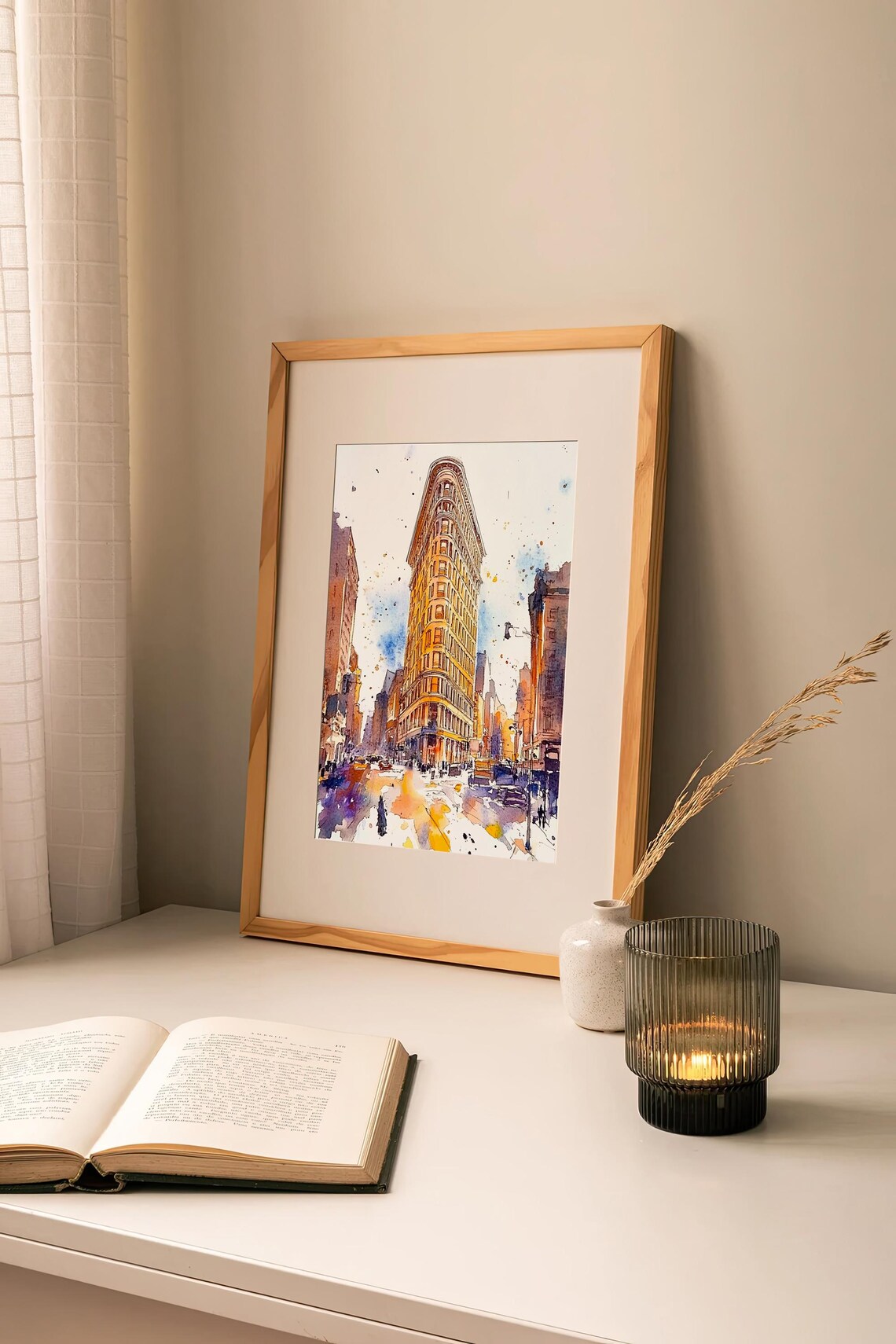 Flatiron Building Watercolor Art Print, New York Cityscape - Image 2