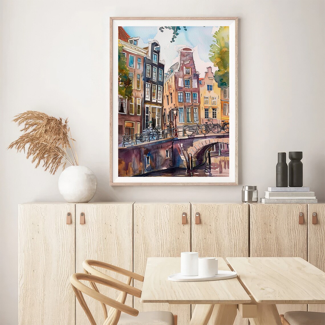 Amsterdam Watercolor Cityscape Travel Poster - Image 5