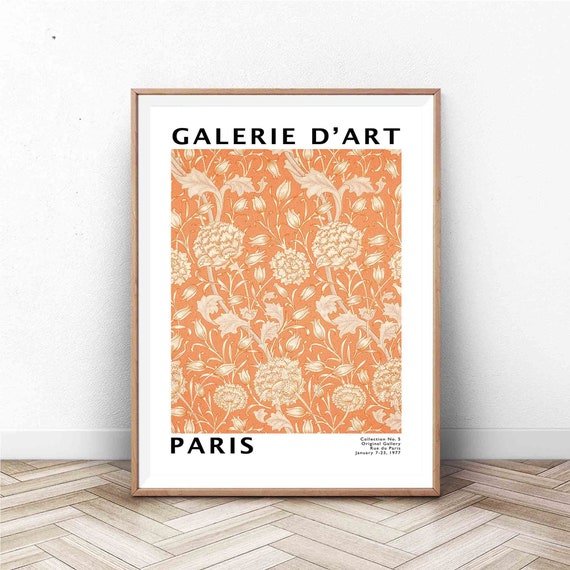 Art Exhibition Poster Modern Paris Art Gallery Poster Paris Print Paris Wall Art Mid Century Wall Art Modern Wall Art William Morris