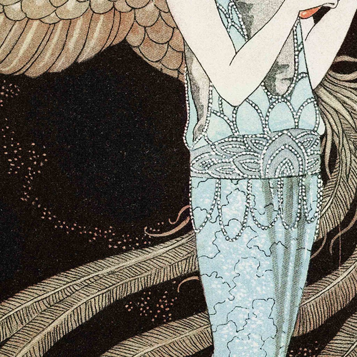 Galerie dArt Paris 1977 Art Deco Woman Swan Exhibition Poster - Image 2