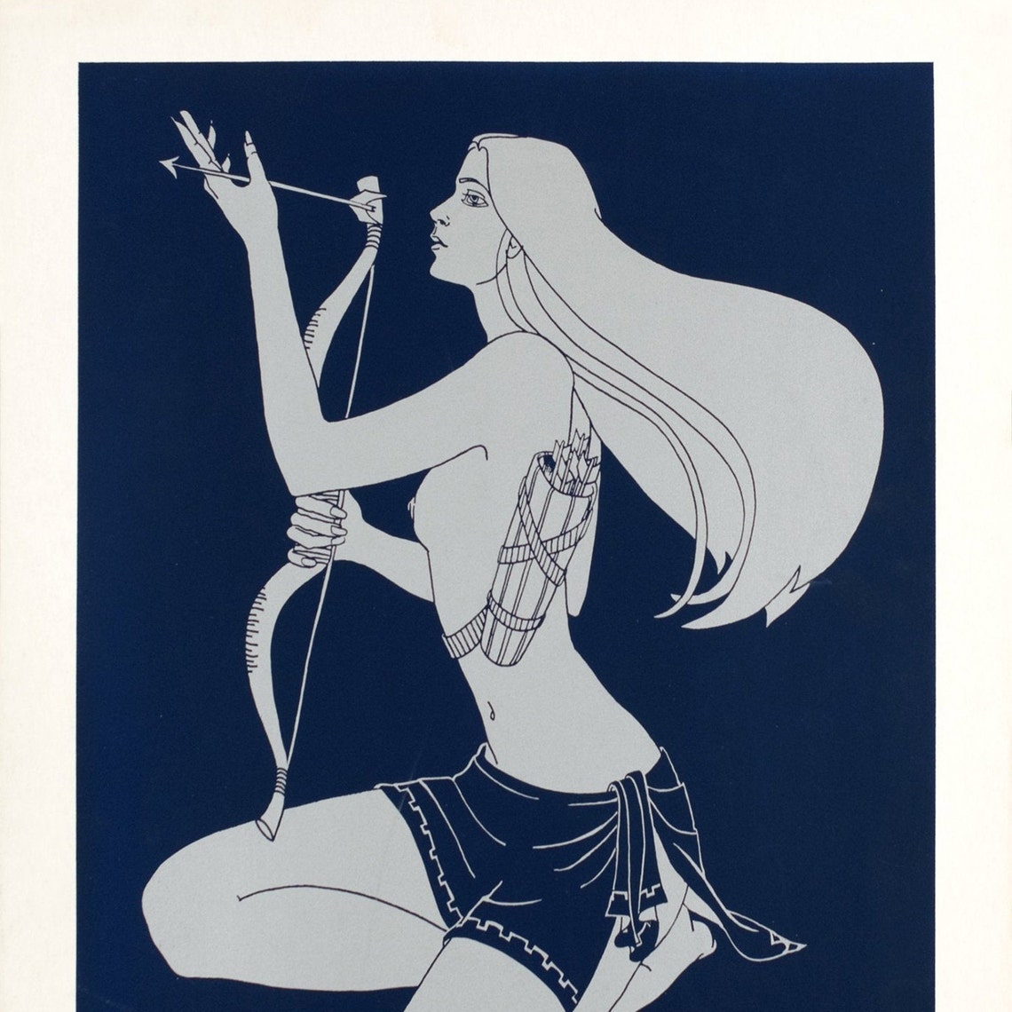 Sagittarius Sagittaire Zodiac Archer Art Deco Star Sign Poster - Image 2