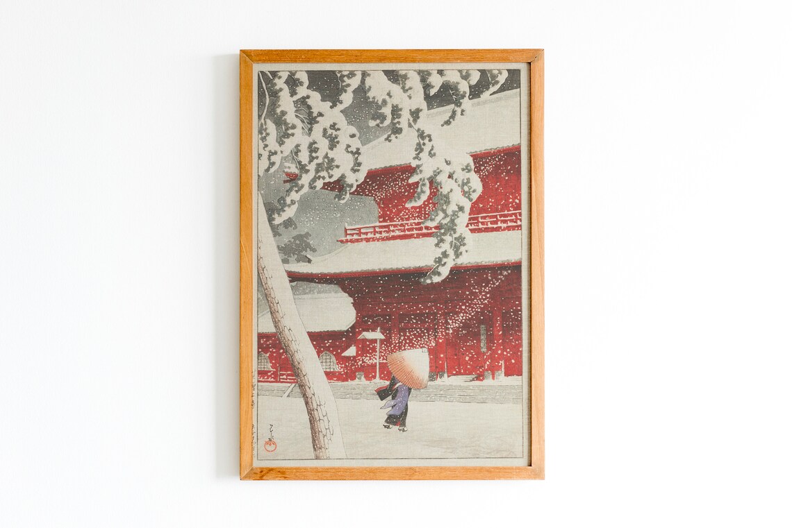 Japan Wood Block Print, Mt Fuji Japanese Decor
