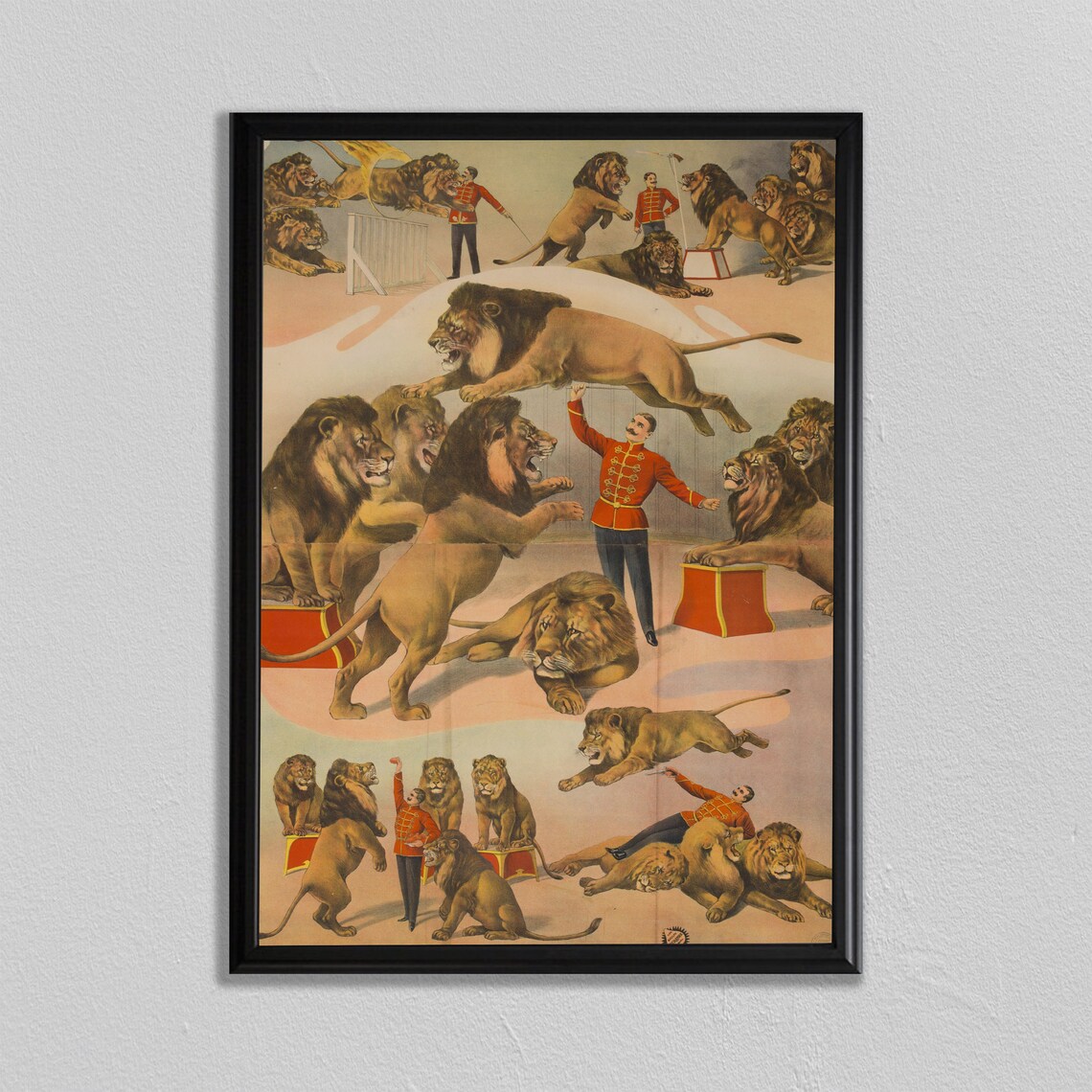 Lion Cat Vintage Circus Poster Art Print