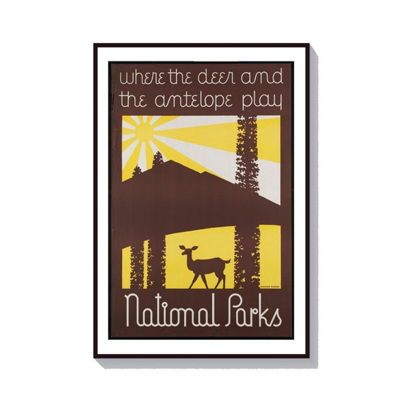 National Parks Poster Nature Art Vintage Travel Poster Vintage Advertisement Tourism Poster Art Poster Print Forestry Poster