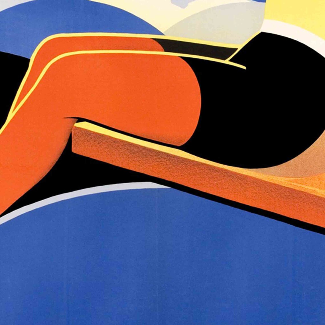 Berg Strandbad Arosa Schweiz Vintage Swiss Swimsuit Travel Poster - Image 2