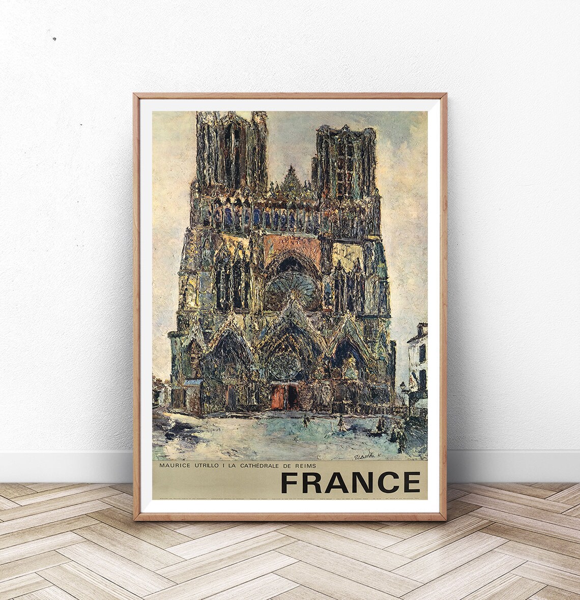 Maurice Utrillo Reims Cathedral France Impressionist Travel Poster