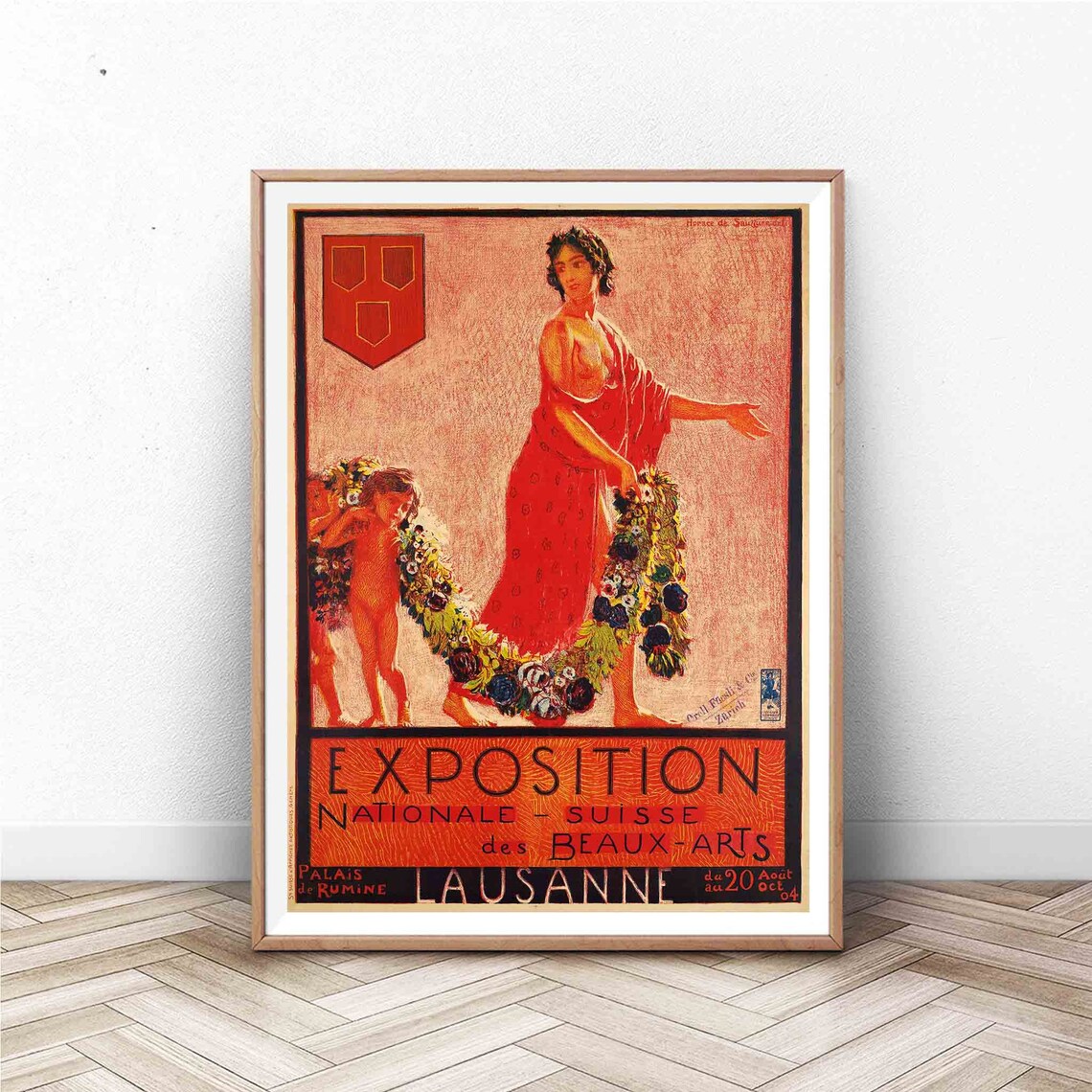 1904 Exposition Nationale Suisse Lausanne Vintage Art Poster